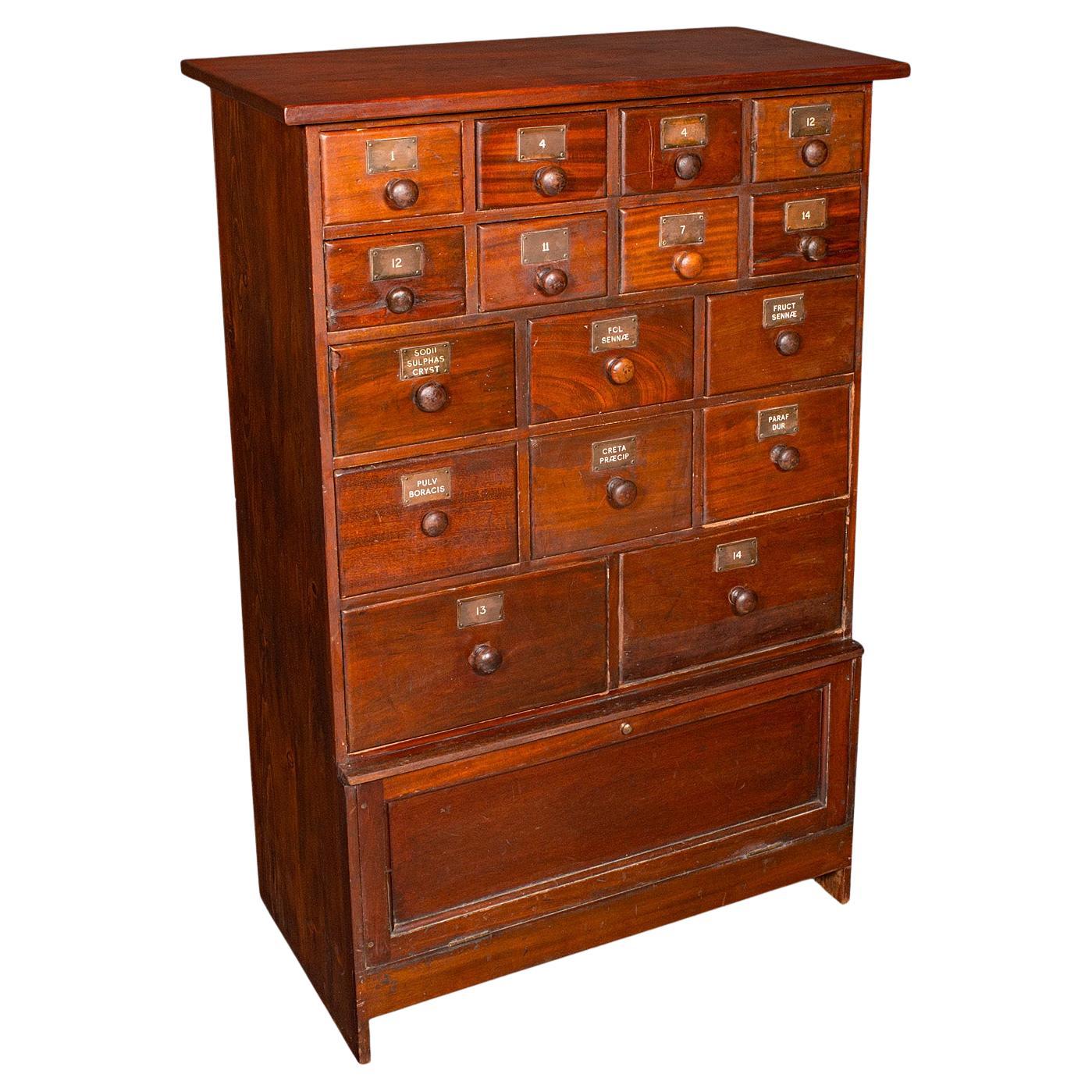 Antique Apothecary Chest of Drawers, English, Chemist’s Shop Cabinet, Victorian