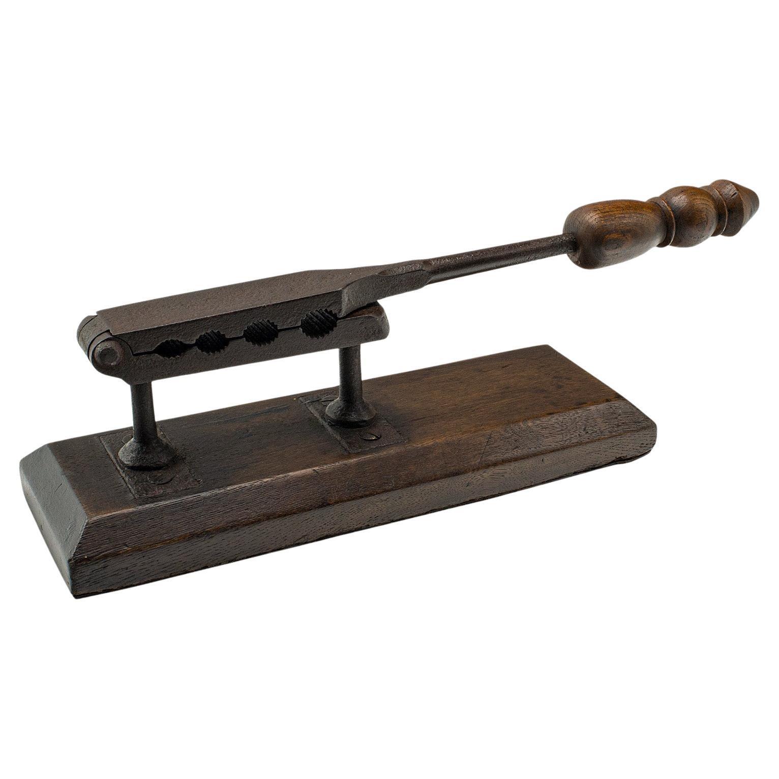 Compresseur de bouchon d'apothicaire ancien, anglais, Oak Oak, bouteille de vin, presse, Georgian en vente