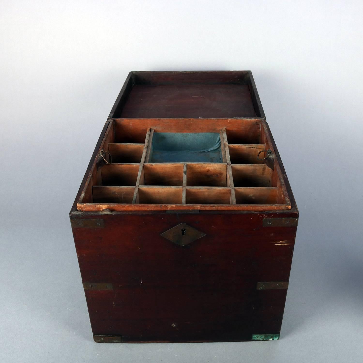 Antique Apothecary Handled Storage Box with Interior Tray, 19th Century 8