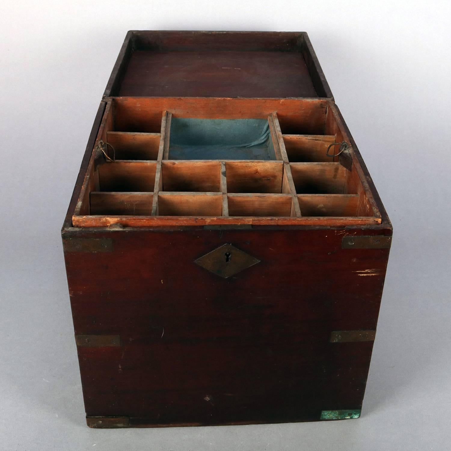 Antique Apothecary Handled Storage Box with Interior Tray, 19th Century 9