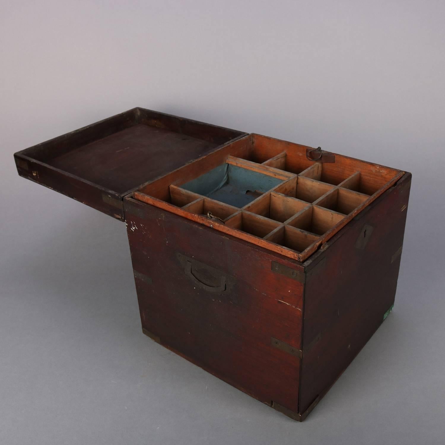 Antique Apothecary Handled Storage Box with Interior Tray, 19th Century 10