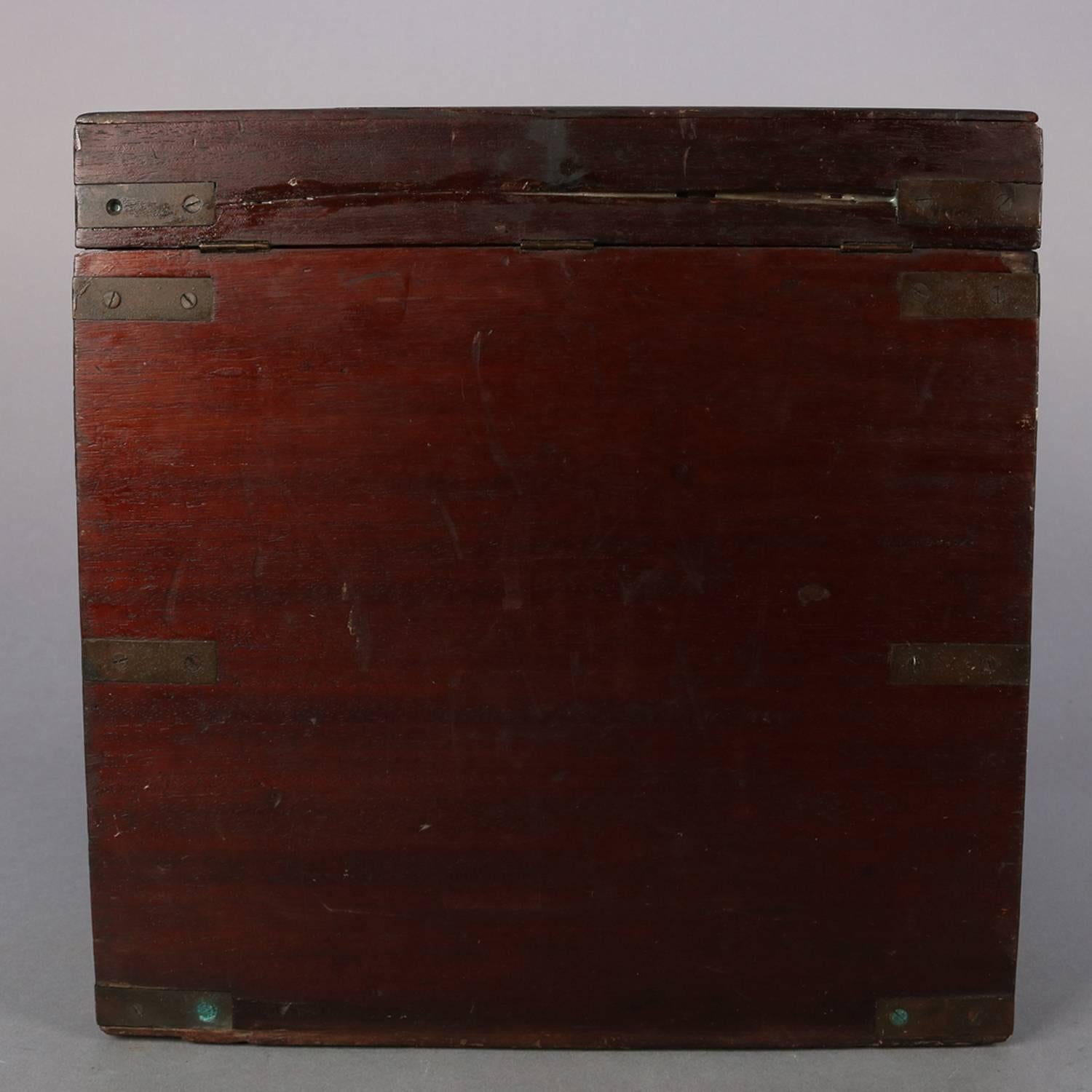 Antique Apothecary Handled Storage Box with Interior Tray, 19th Century 1