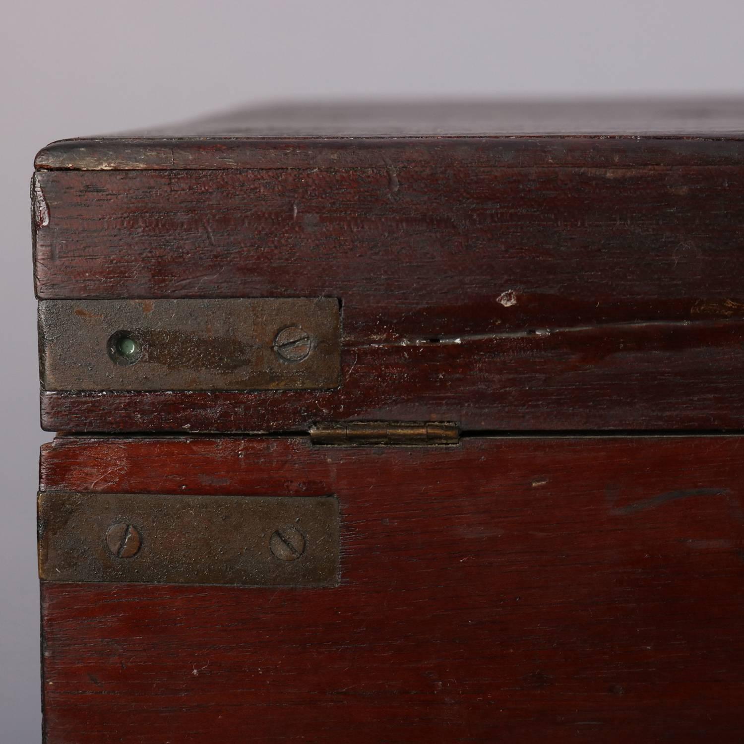 Antique Apothecary Handled Storage Box with Interior Tray, 19th Century 3