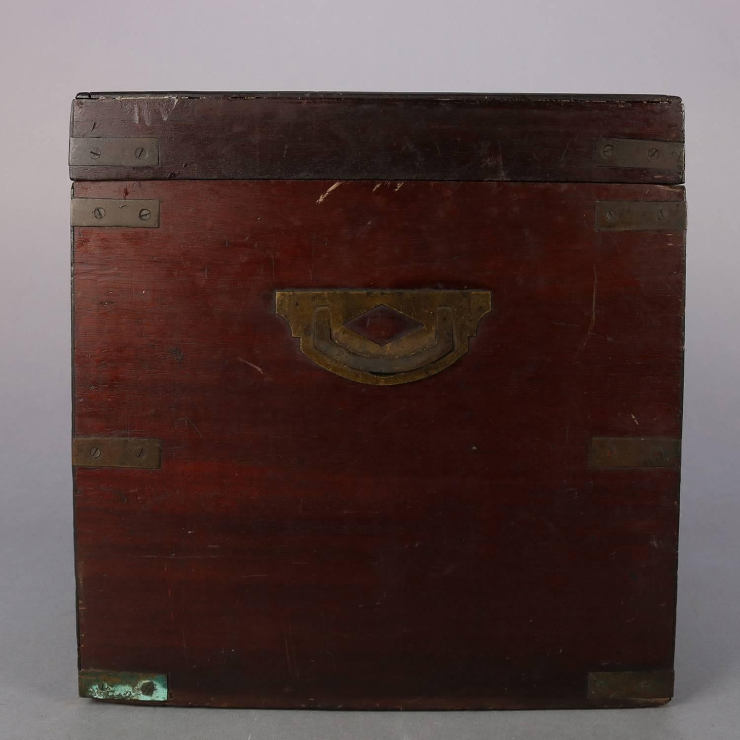 Antique Apothecary Handled Storage Box with Interior Tray, 19th Century 4