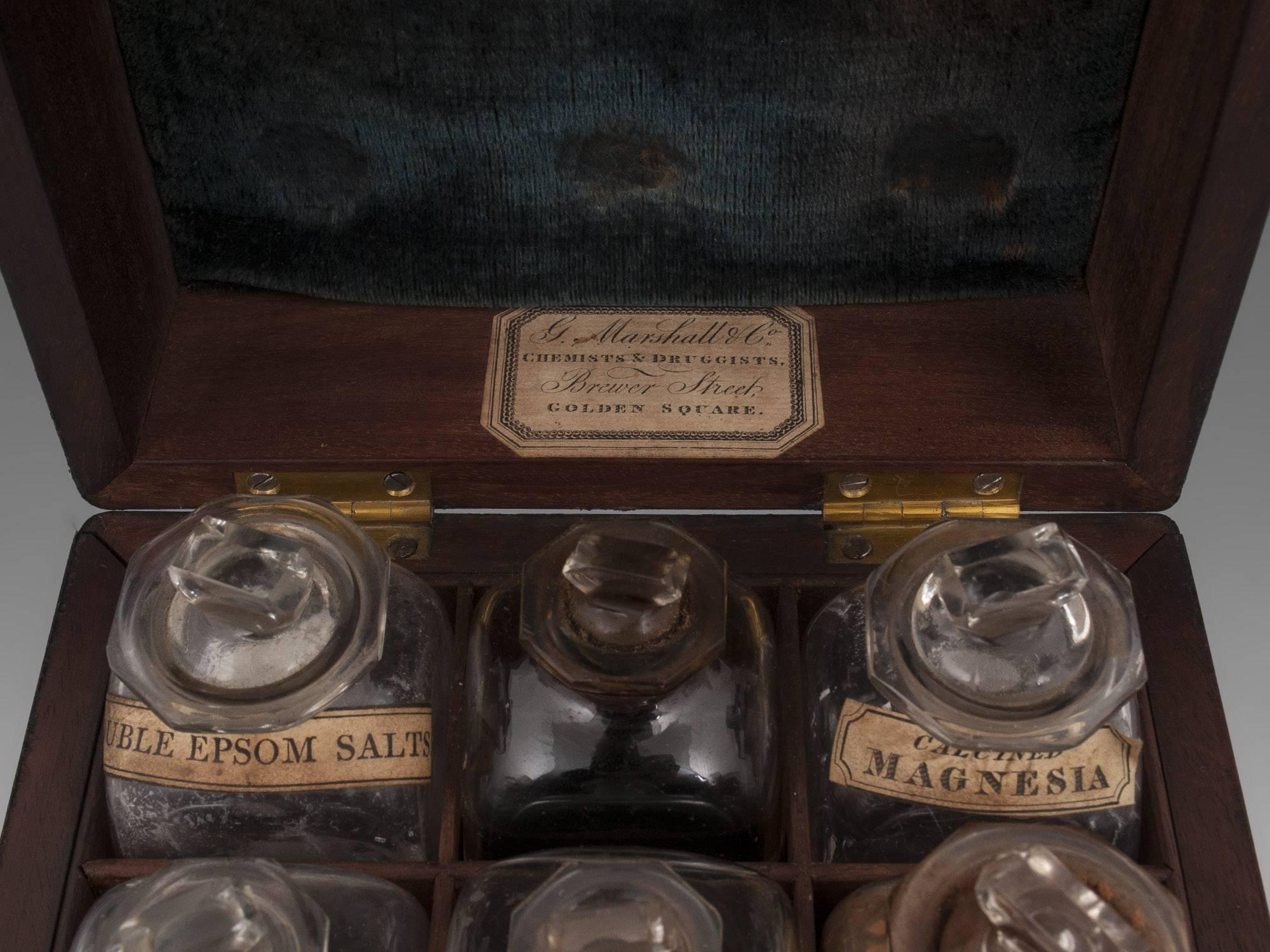 Regency Antique Apothecary Medicine Box G. Marhsall & Co, 19th Century