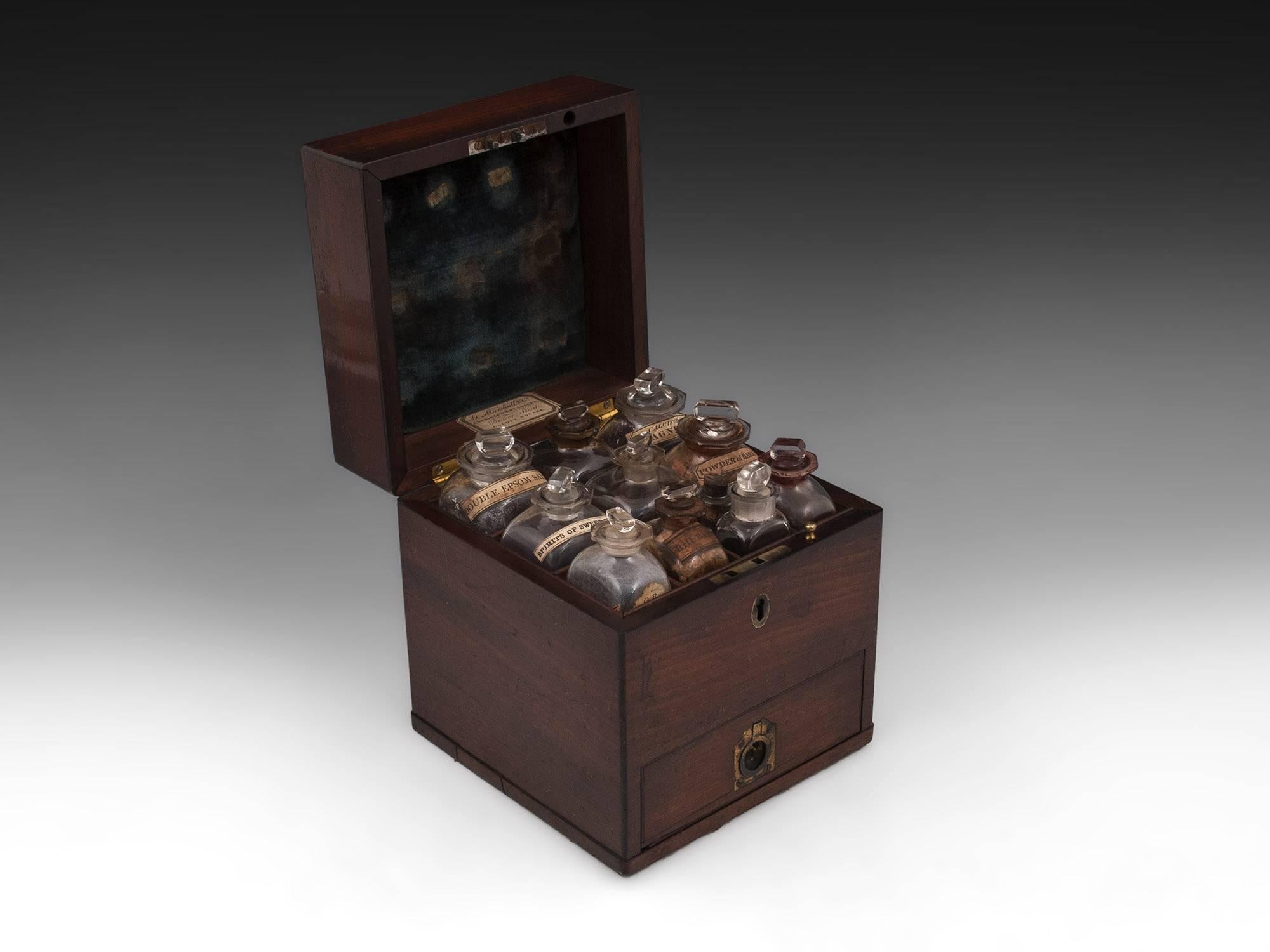 British Antique Apothecary Medicine Box G. Marhsall & Co, 19th Century
