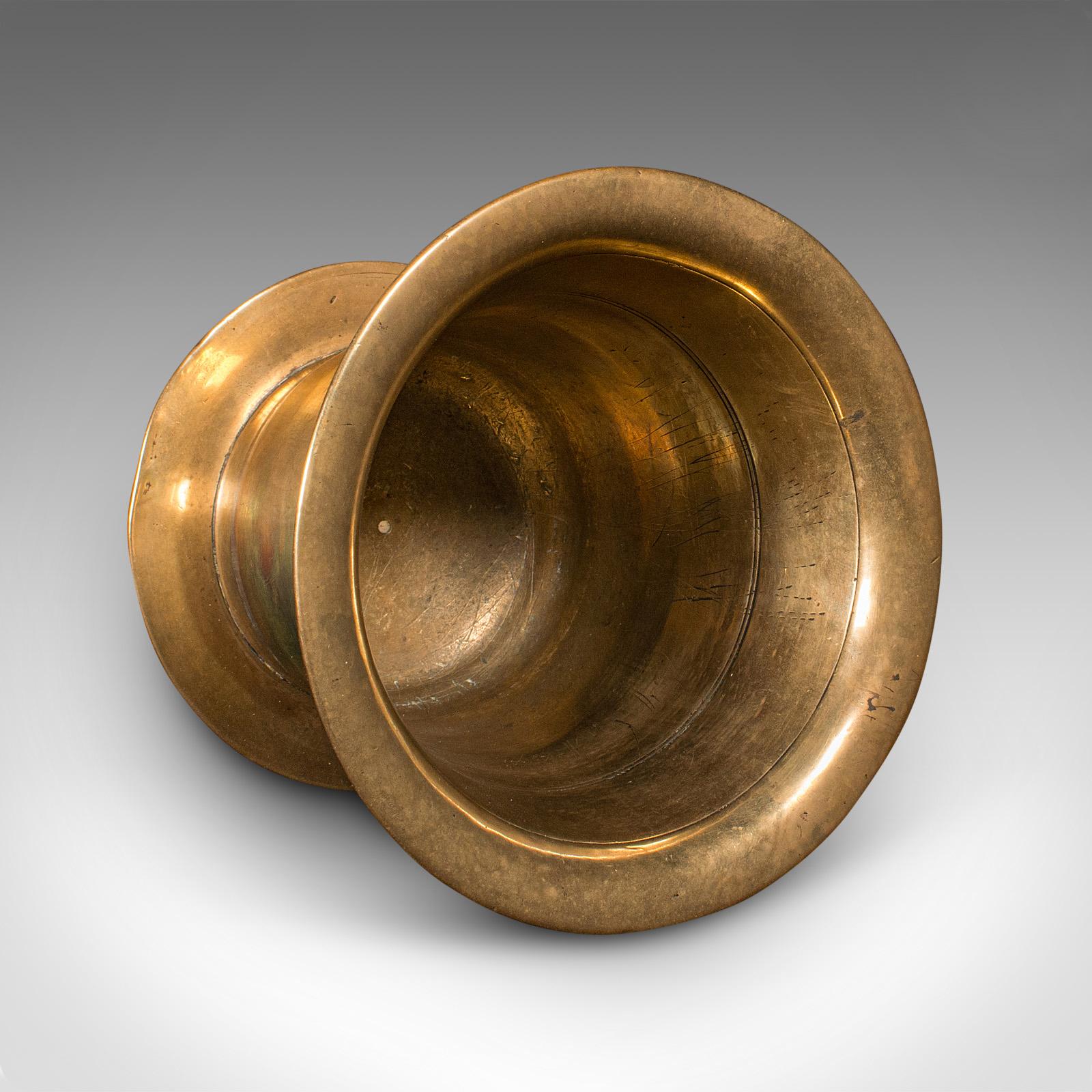 Antique Apothecary Mortar and Pestle, English, Bronze, Beech, Chemist, Victorian For Sale 2