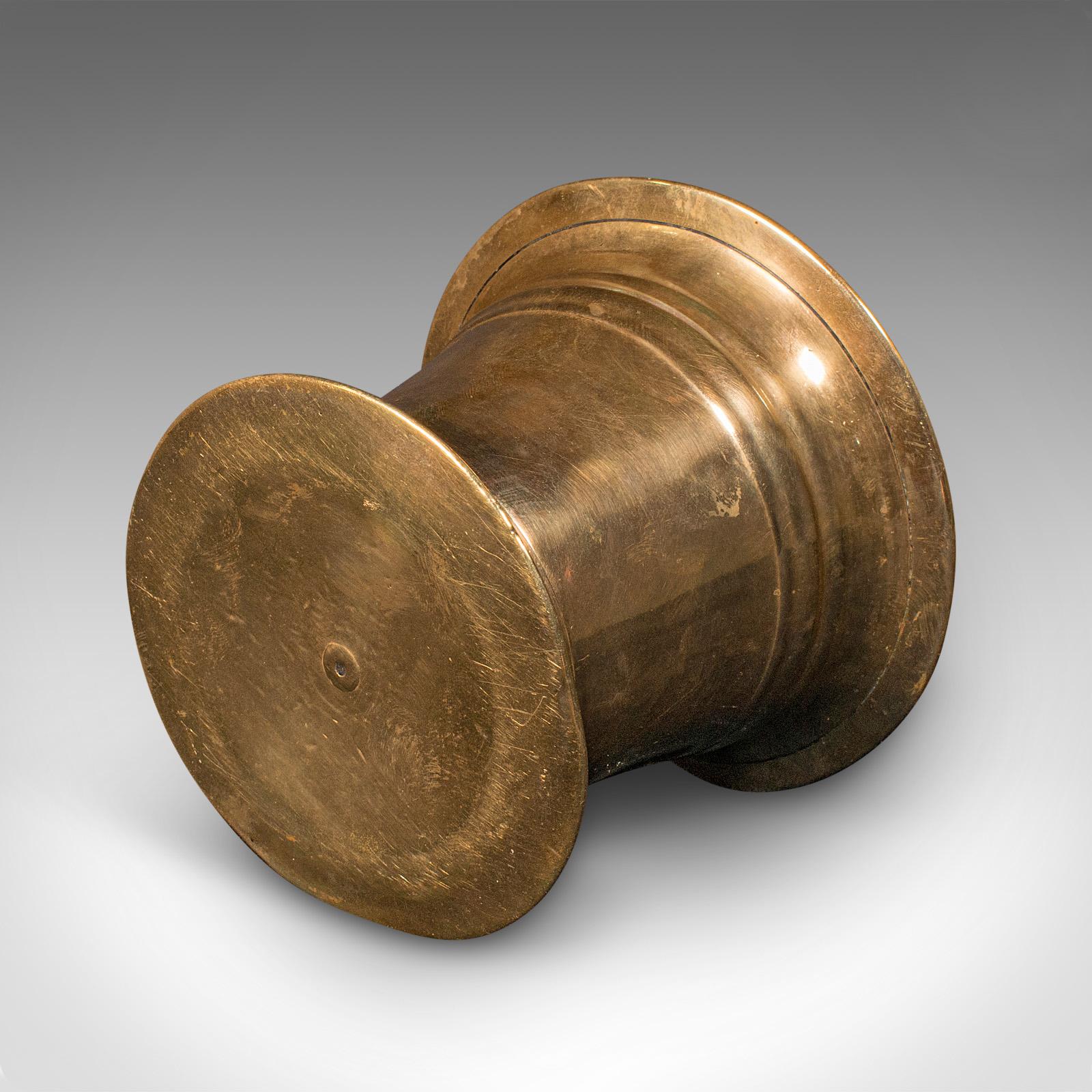 Antique Apothecary Mortar and Pestle, English, Bronze, Beech, Chemist, Victorian For Sale 4
