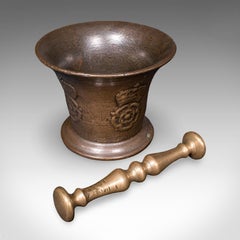 Antique Apothecary Mortar & Pestle, English, Bronze, Kitchen, Chemist, C.1650