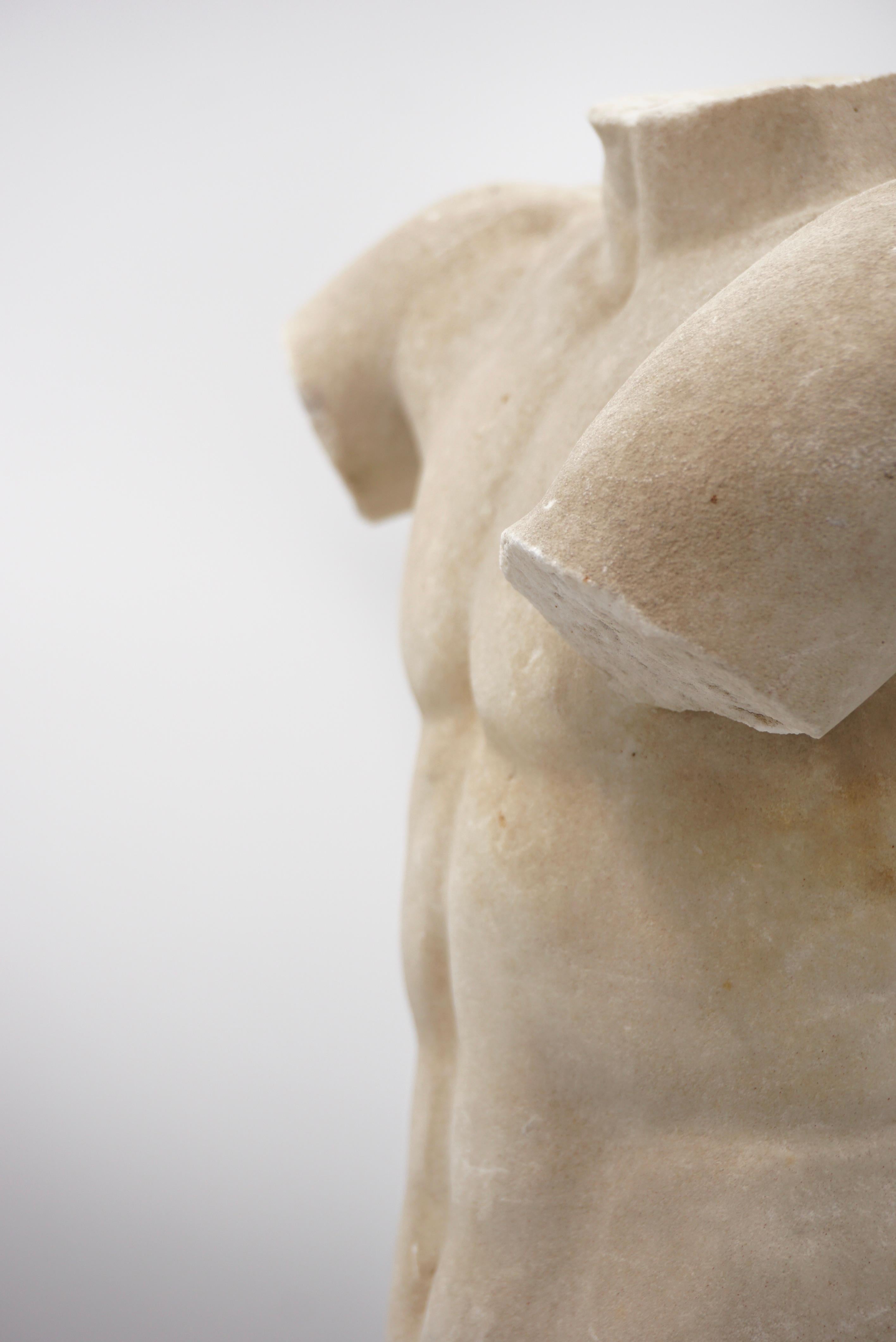 Antike antike Apoxyomenos-Torso-Skulptur aus männlichem Marmor, weißer Carrara-Marmor, XIX. Jahrhundert im Angebot 10