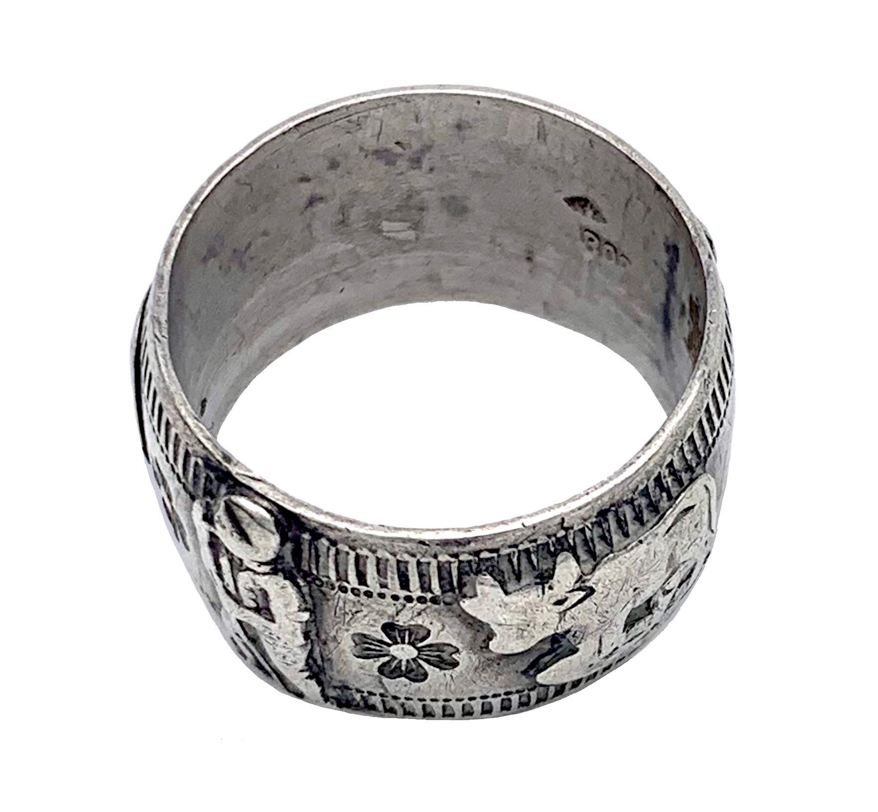 Artisan Antique Appenzeller Senn Ring Silver Switzerland For Sale