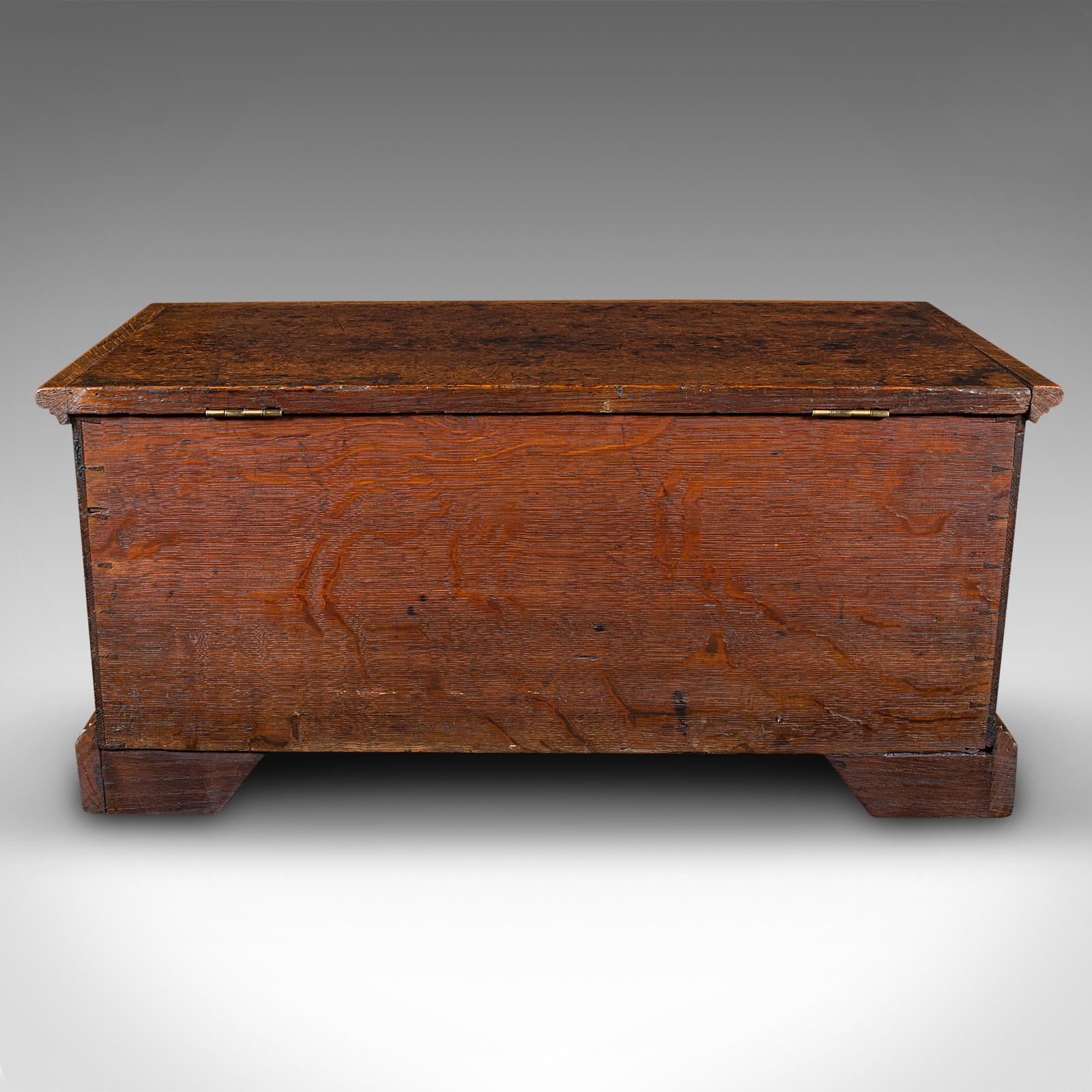 Antique Apprentice Mule Chest, English, Oak, Miniature Coffer, Desktop, Georgian For Sale 1