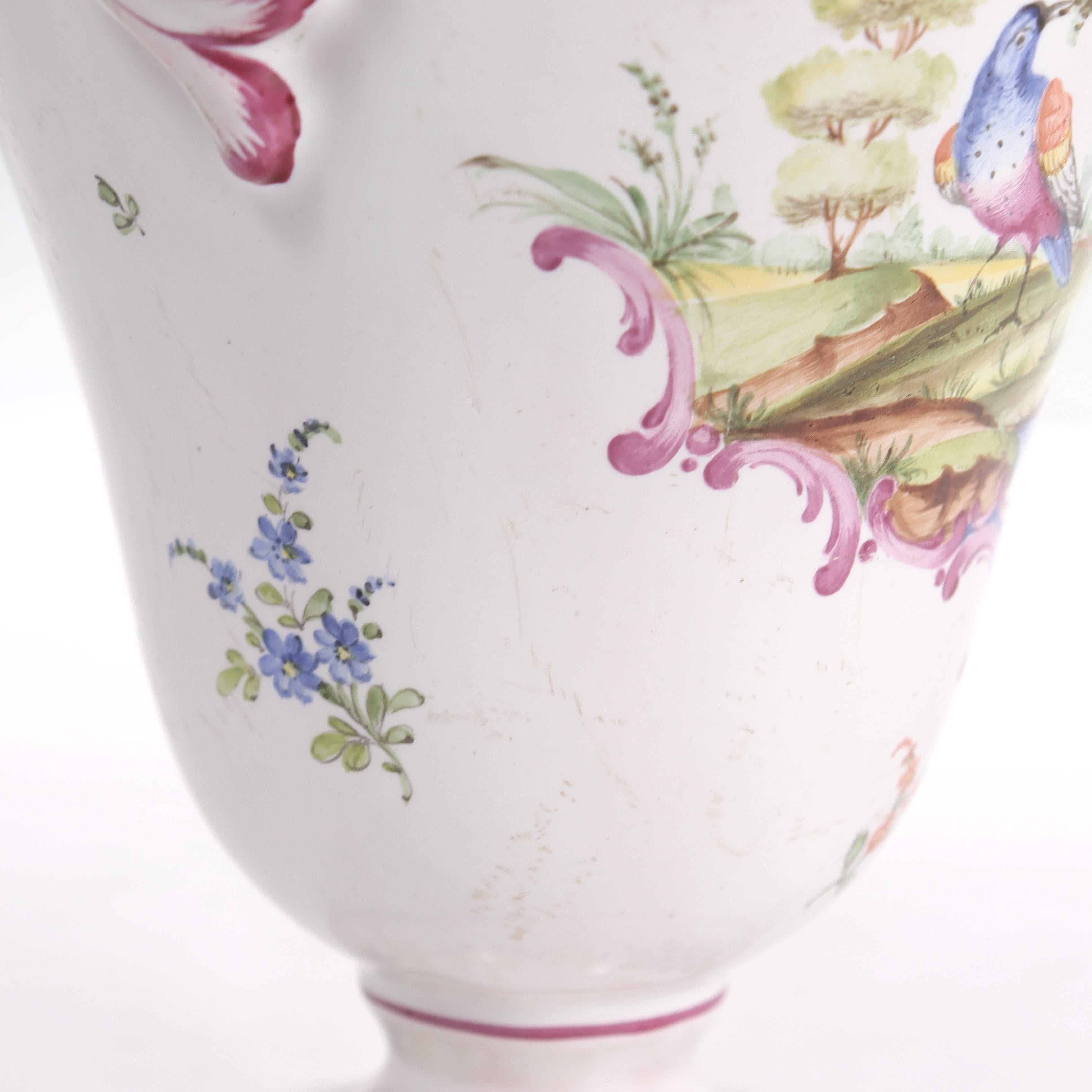Antike Aprey-Vase aus französischer Fayence-Keramik mit Blumendekoration im Angebot 9