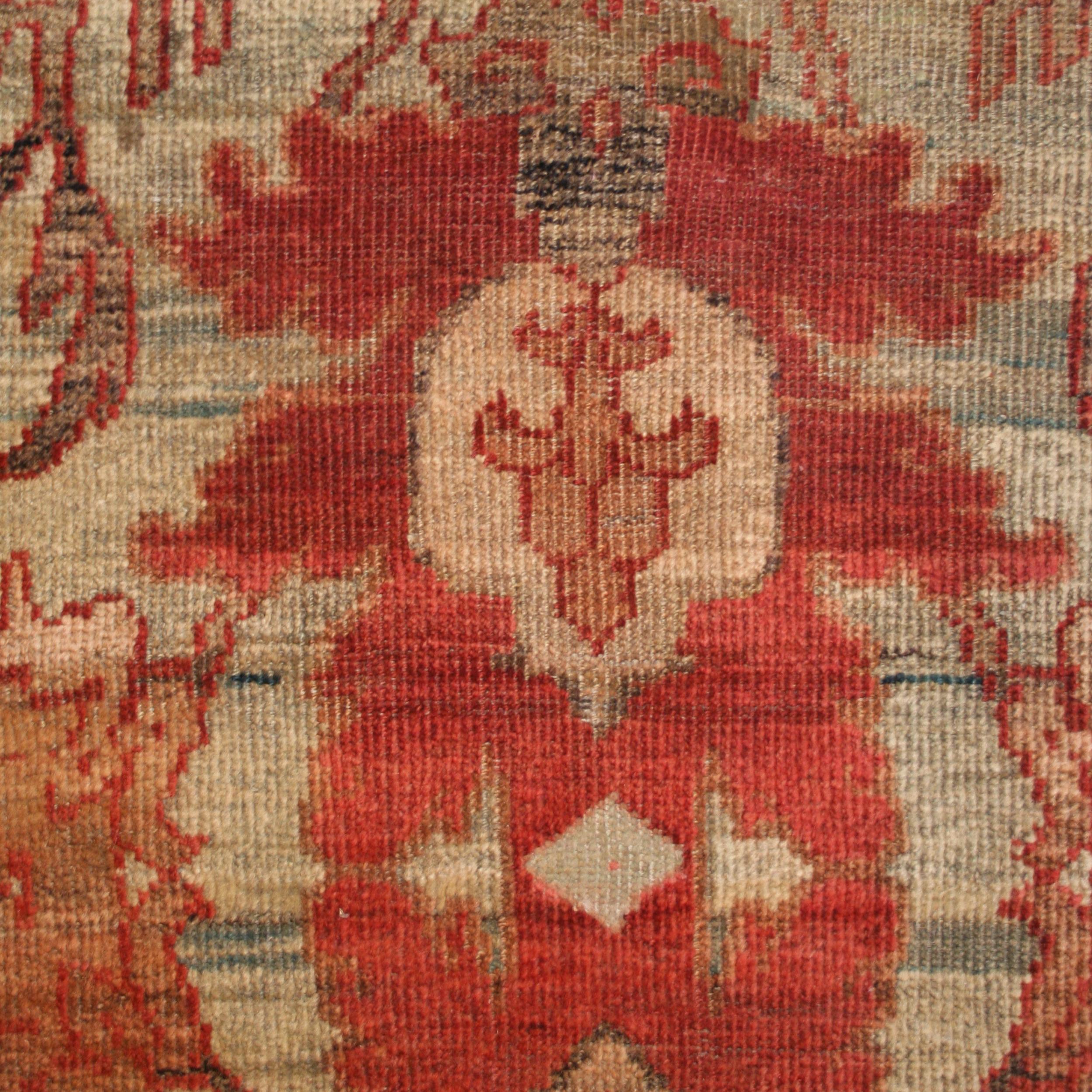 Antiker Aqua Blue Ziegler Sultanabad mit großflächigen Arabesken in Riemenarbeit (Aserbaidschanisch) im Angebot