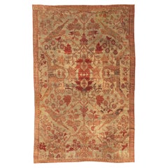 Antique Aqua Blue Ziegler Sultanabad with Large Scale Strapwork Arabesques