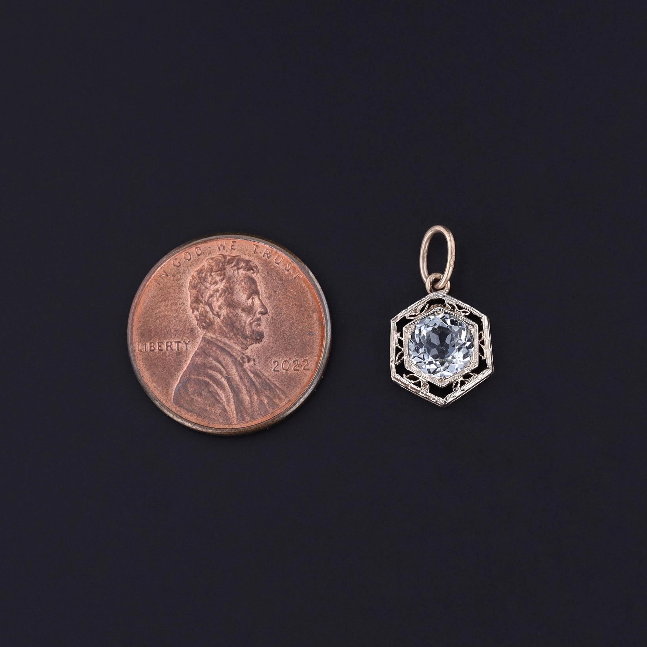 Antique Aquamarine Charm in 14k White & Yellow Gold – Transformed Stickpin, Circa 1900–1910

Petite in scale but rich in history, this charming antique pendant began its life as a stickpin at the turn of the 20th century. Dating to circa 1900–1910,