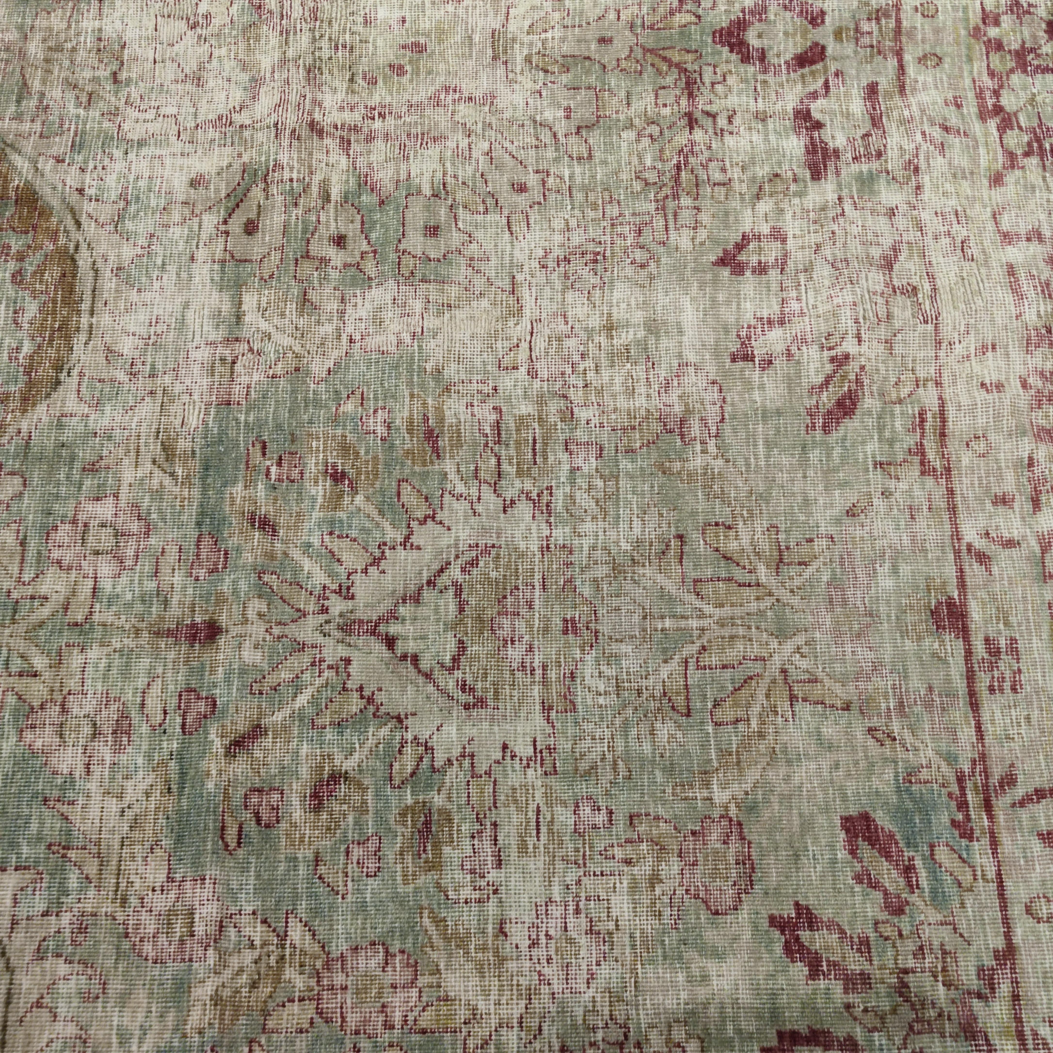 Lana Tappeto Lavar Kirman antico Greene & Greene & Greene Distressed con motivo all-over in vendita