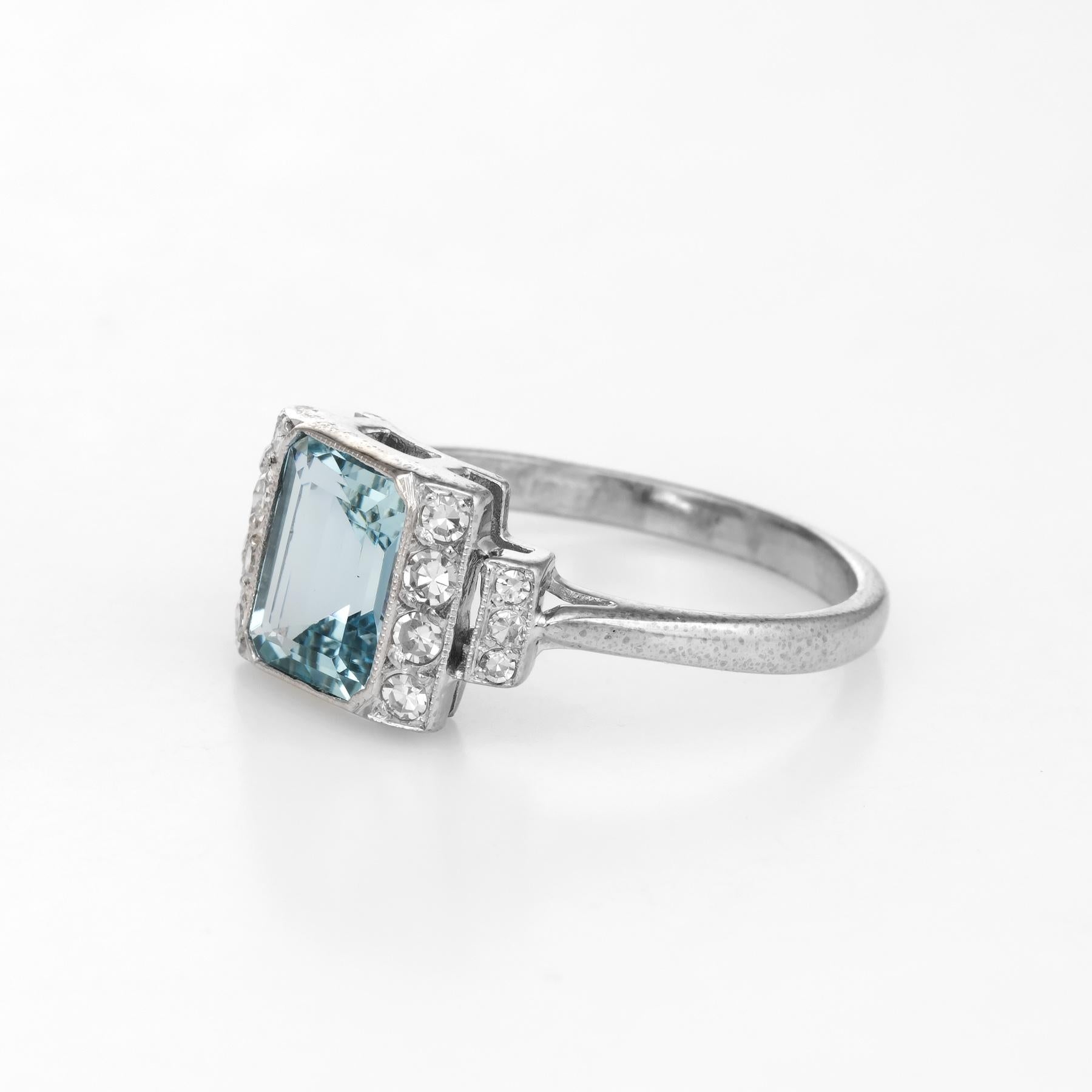 antique aquamarine and diamond engagement rings