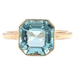 Antique Aquamarine Gold Solitaire Ring
