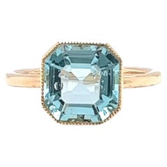 Antique Aquamarine Gold Solitaire Ring