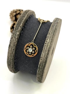 Antique Aquamarine & Pearl Pendant Necklace, 9ct Gold, Circa 1910