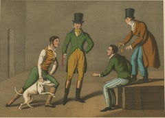 Antique Aquatint 'A Match at the Badger' by J. Clark, 1820