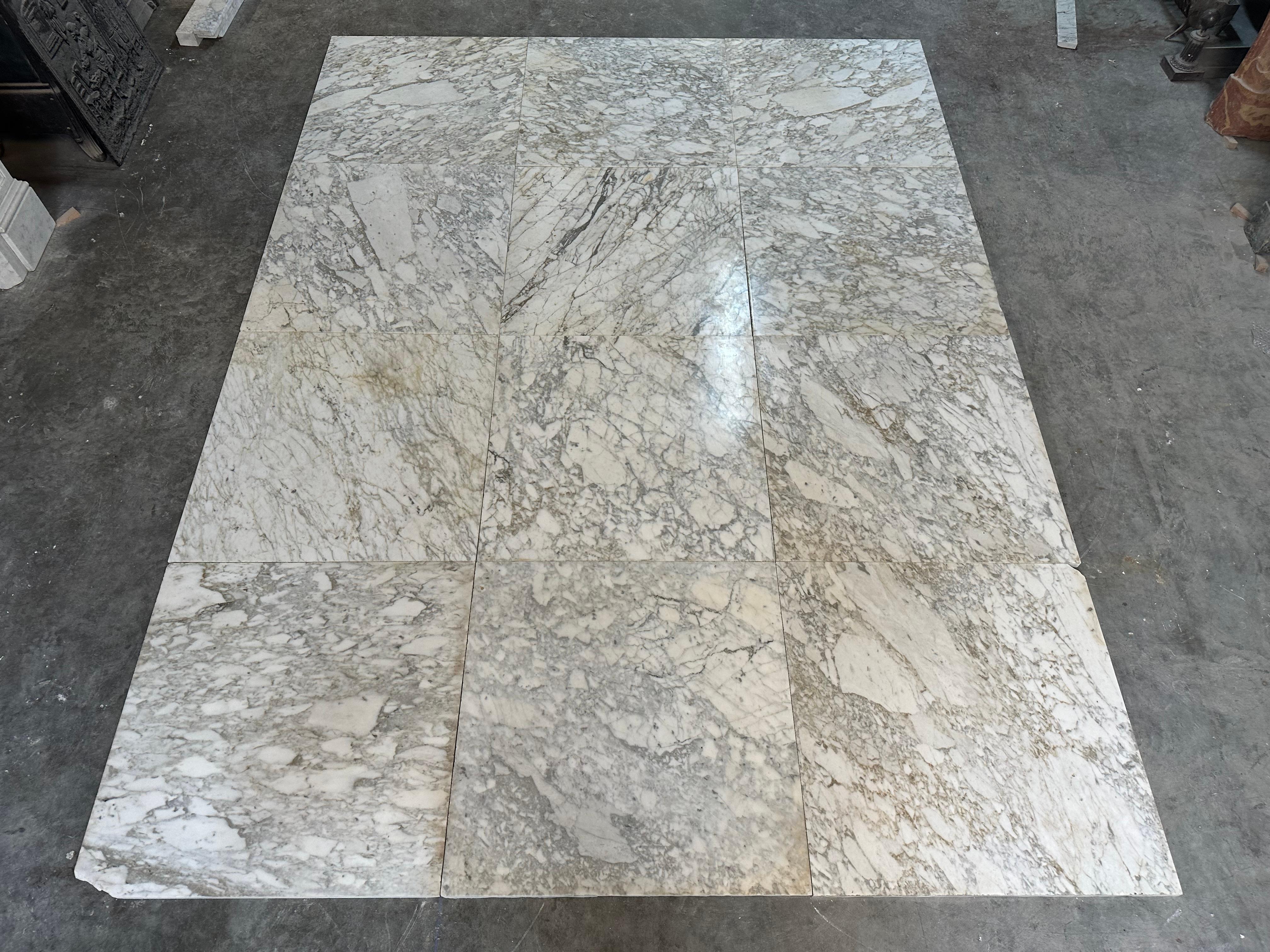 Antique Arabescato Marble Floor Tiles For Sale 7