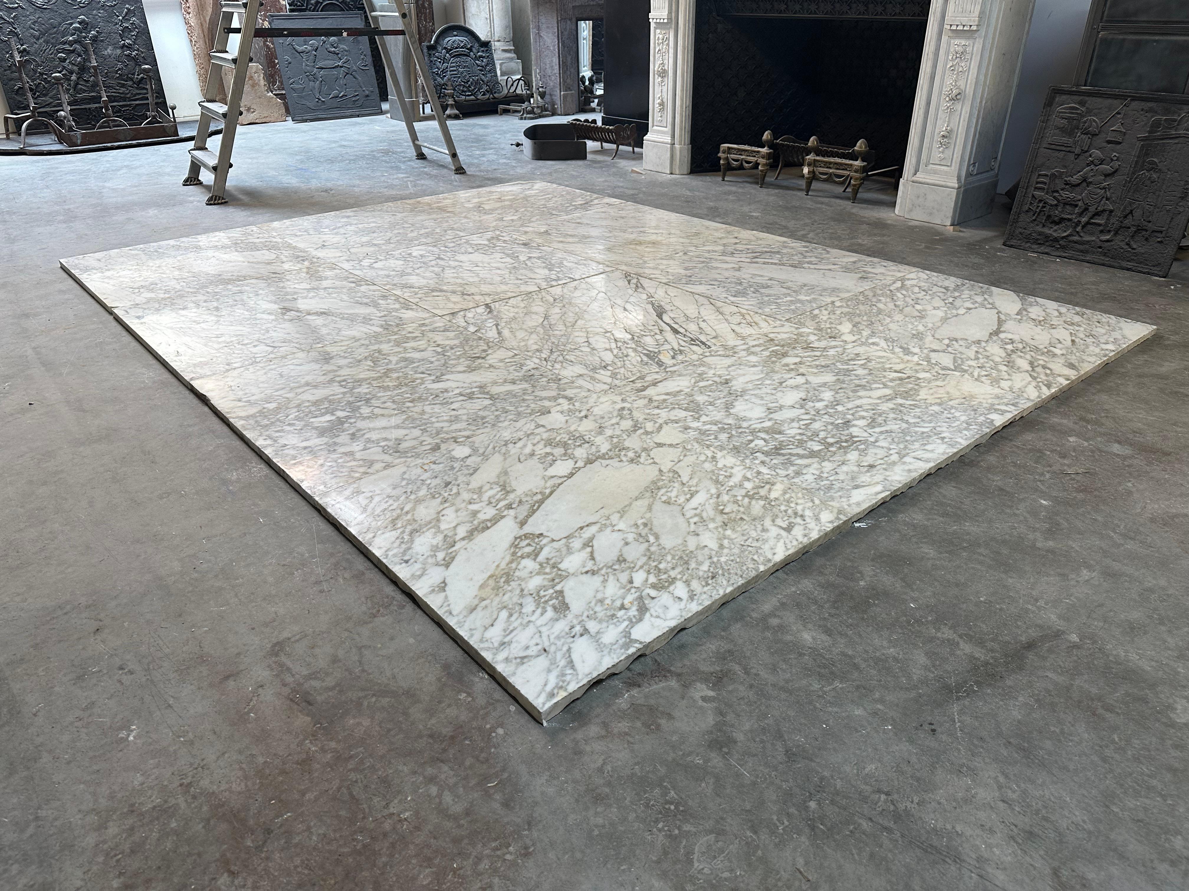 Antique Arabescato Marble Floor Tiles For Sale 9