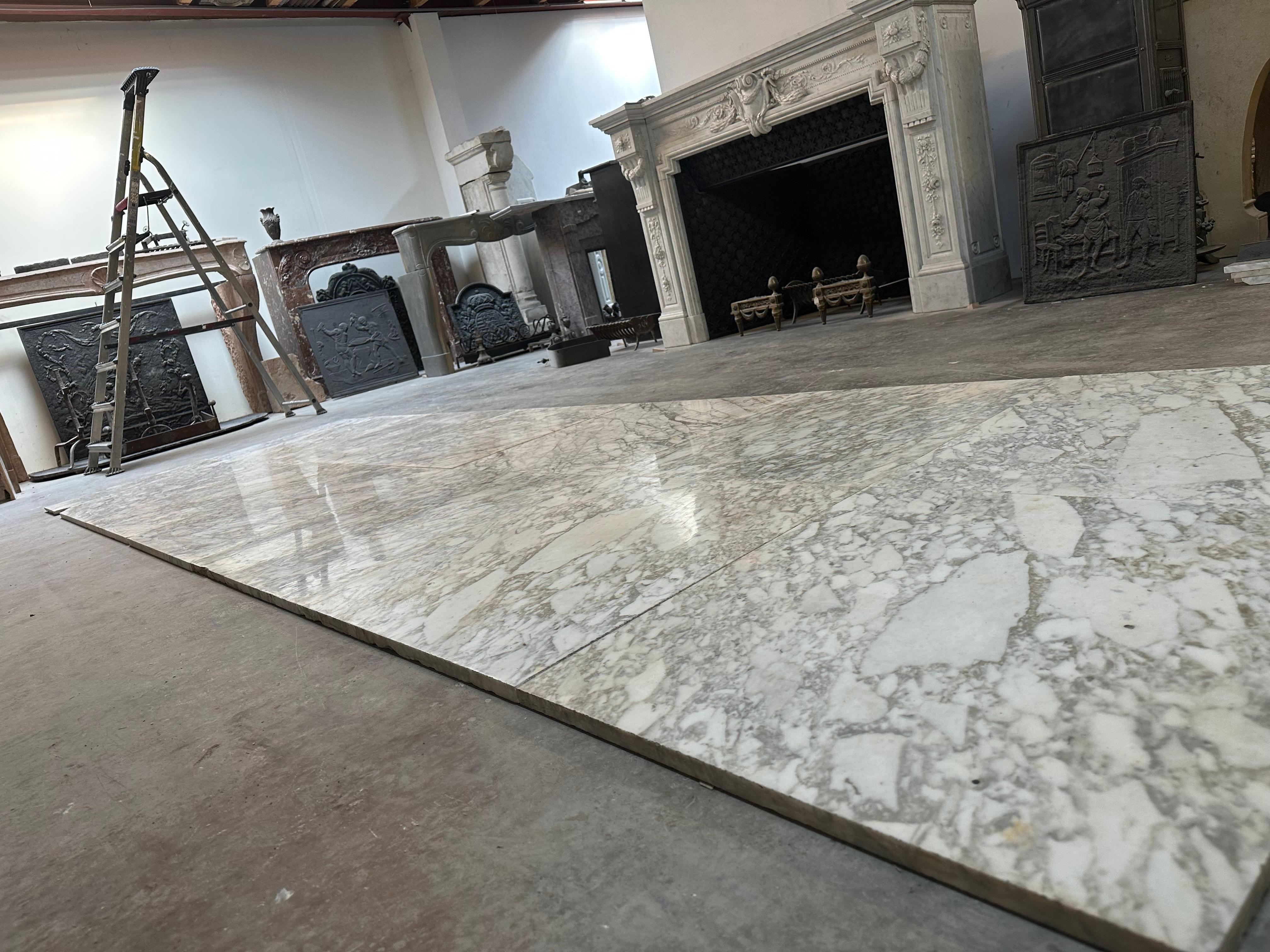 Antique Arabescato Marble Floor Tiles For Sale 2