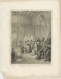 Antique Arabian Engagement Ceremony Interior Scene, Maximilian Egypt 1846