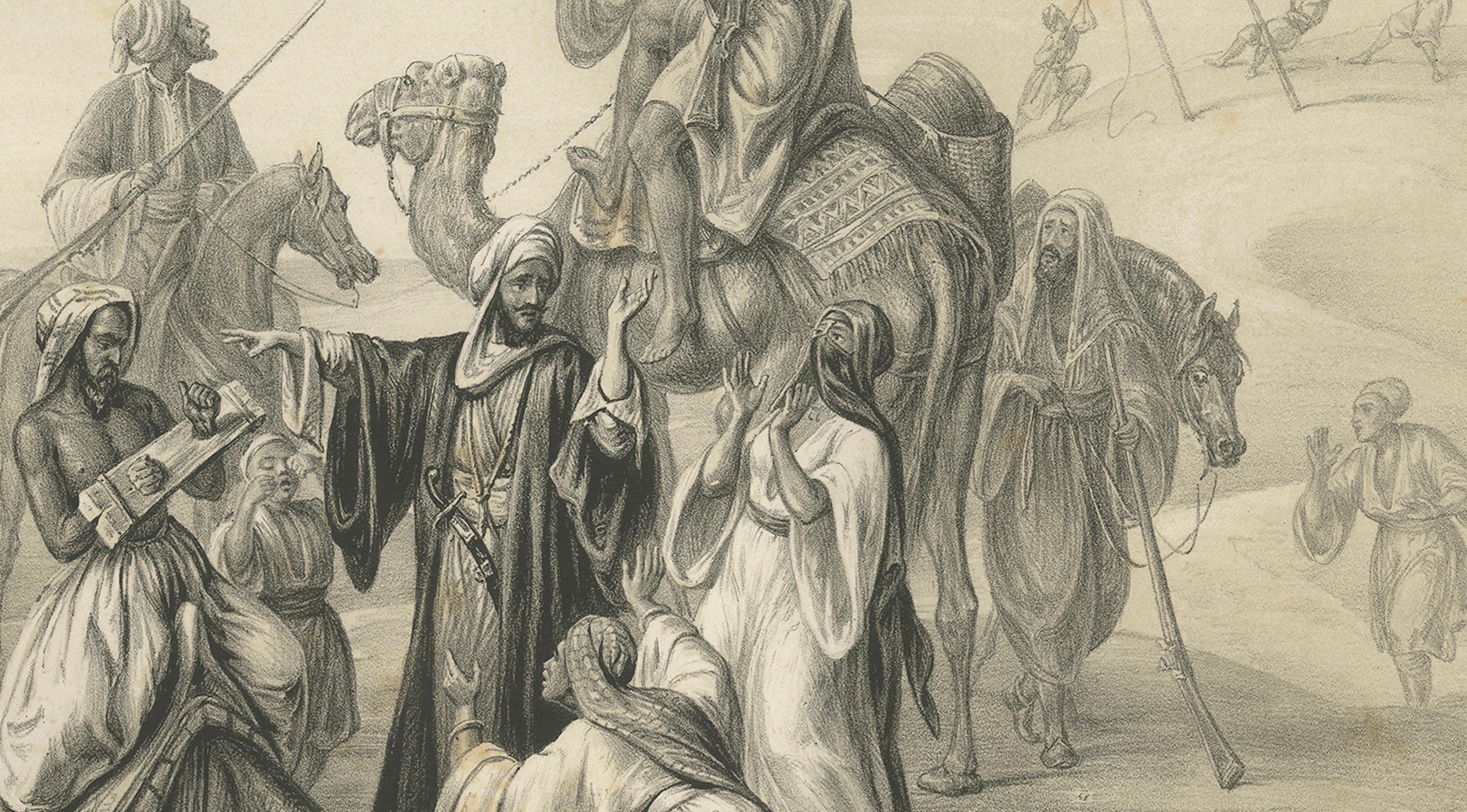 XIX secolo Antico Processo di esecuzione arabo nel deserto, Maximilian Egitto 1846 in vendita