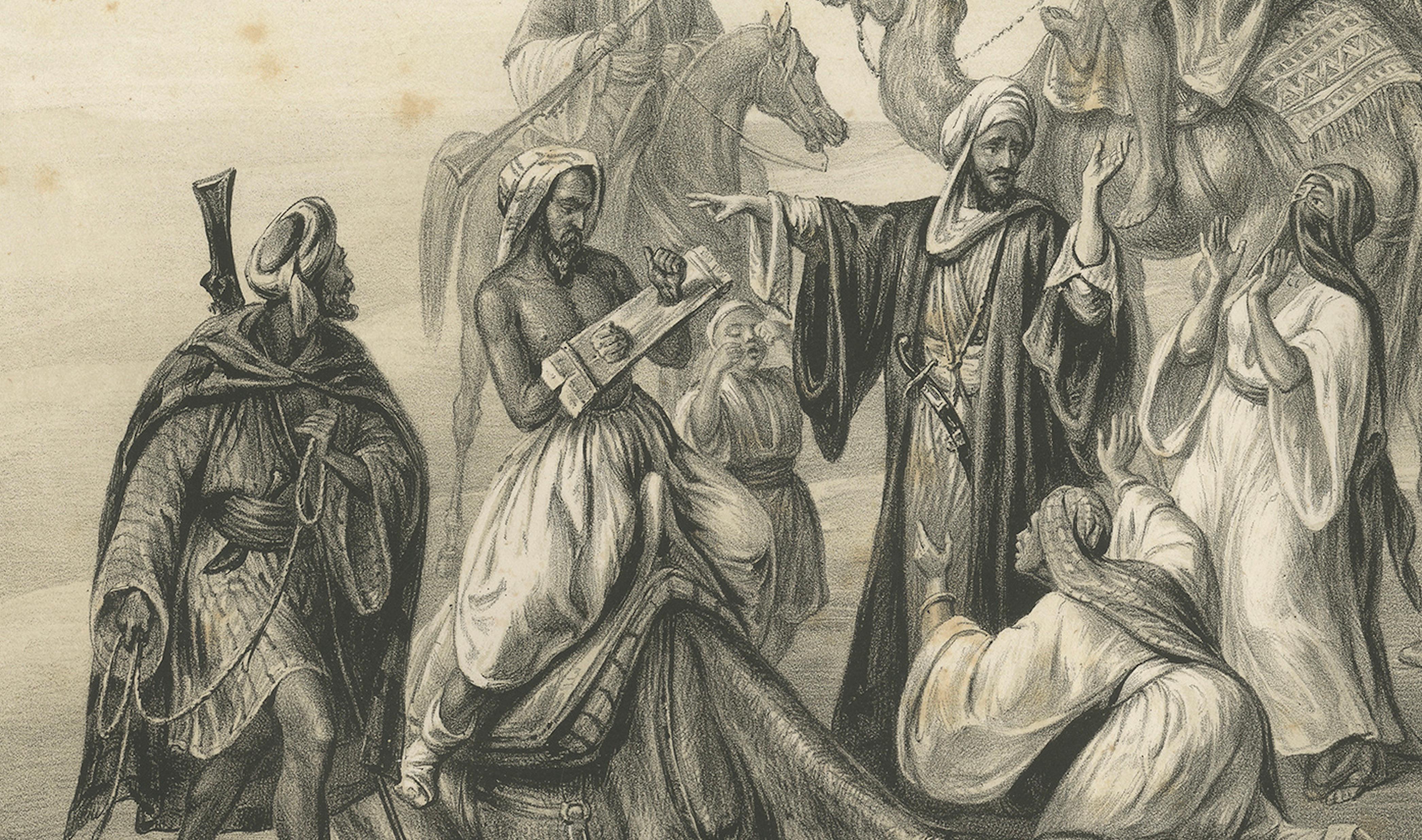 Antico Processo di esecuzione arabo nel deserto, Maximilian Egitto 1846 in vendita 1