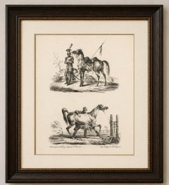 Antique Arabian Horse & Cavalry Lithograph after Carle Vernet, c.1825
