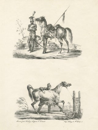 Antique Arabian Horse & Cavalry Lithograph after Carle Vernet, c.1825, view 3