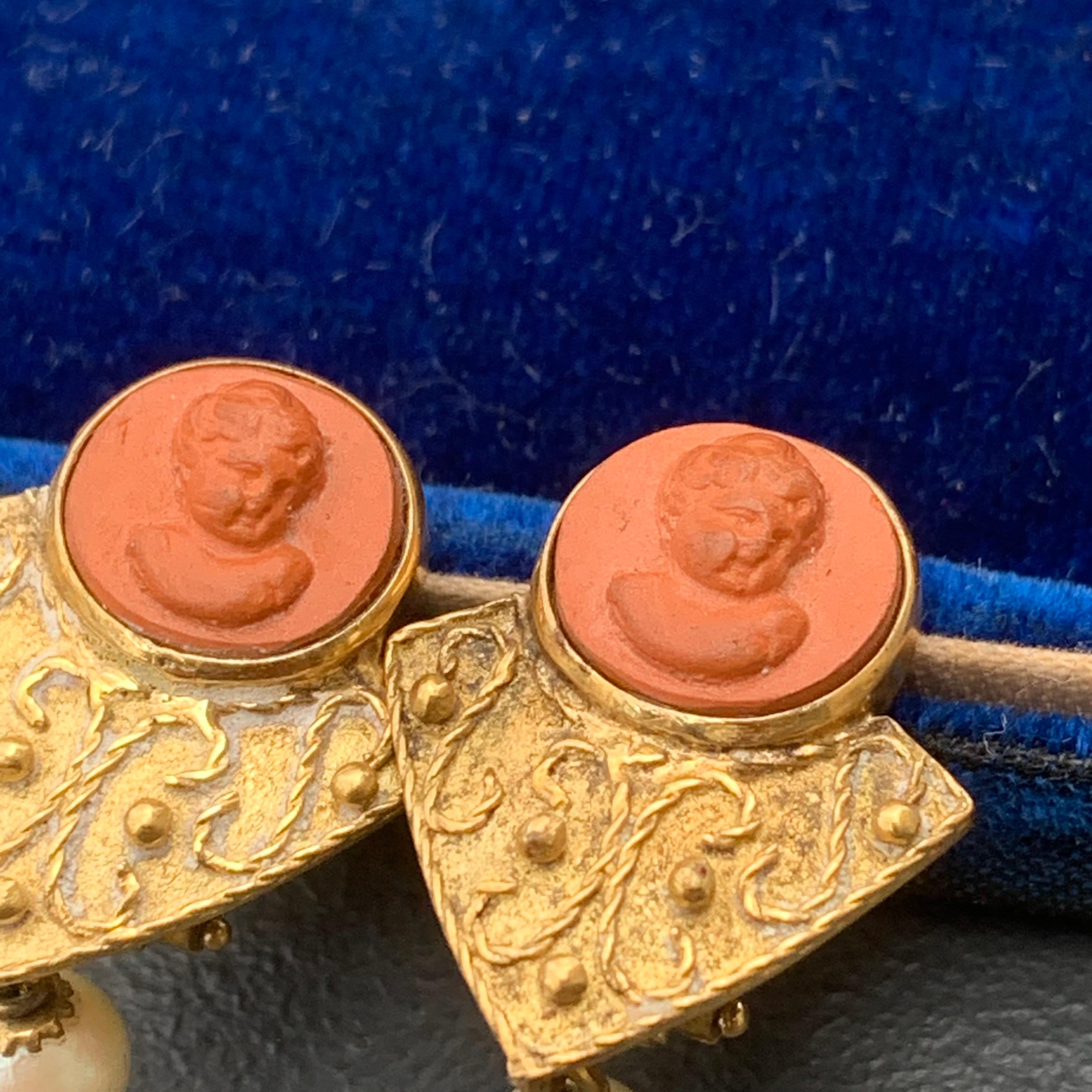 antique cameo earrings