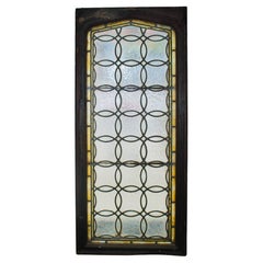 Vitrail d'église antique arqué 20" x 46"