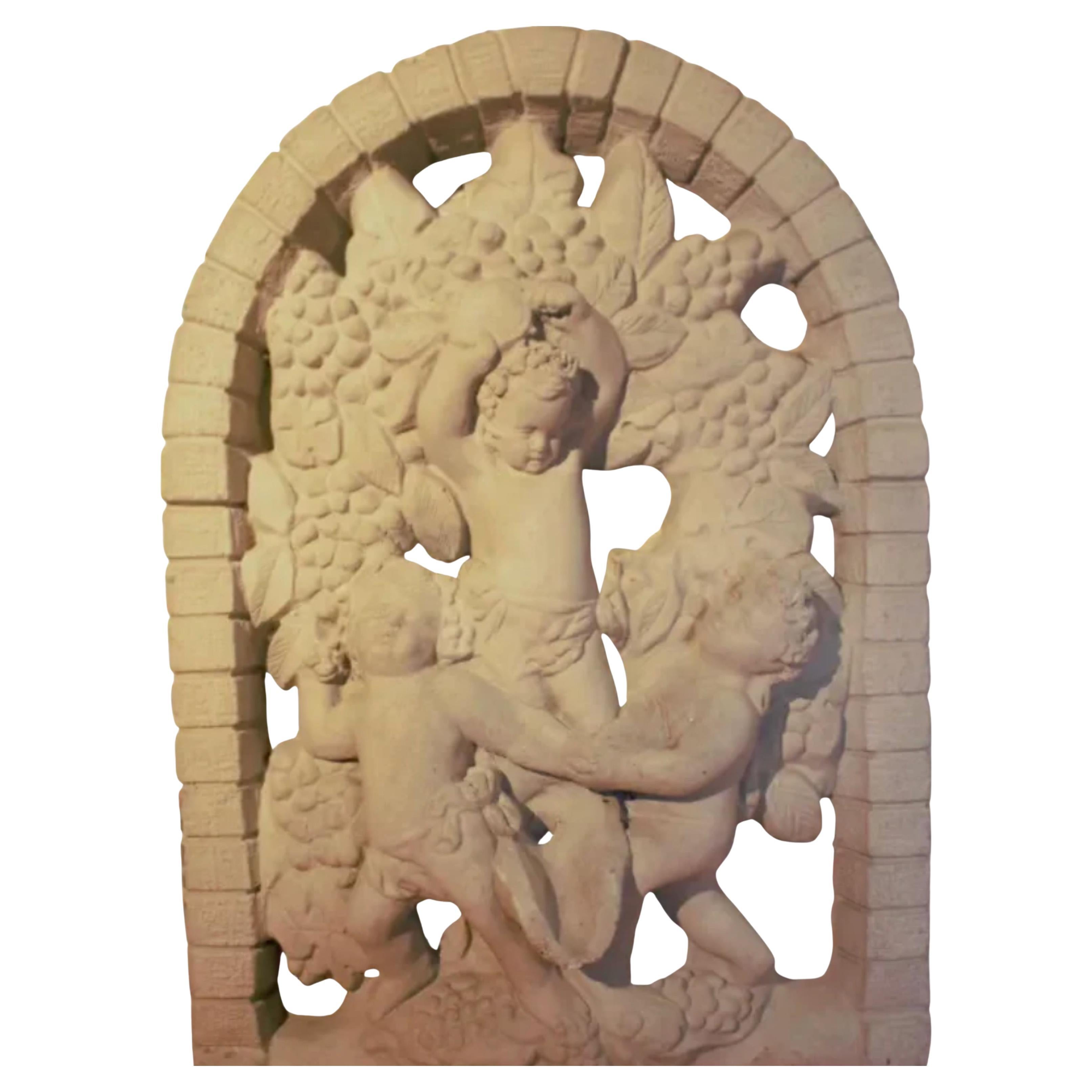 Antique Arched Figural Wall Plaque For Sale