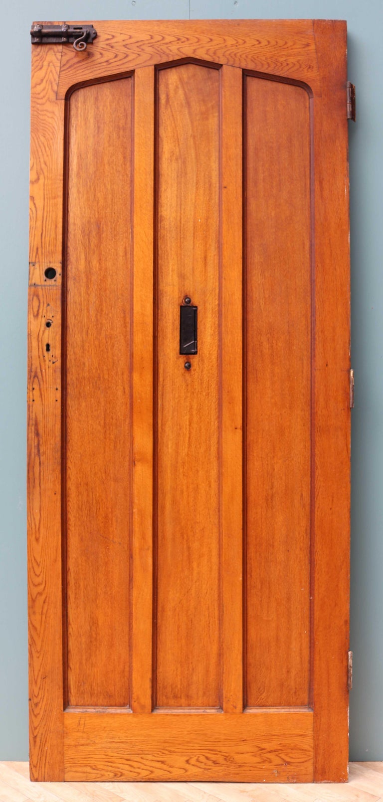 Antique Arched Pine Exterior Door For Sale at 1stDibs