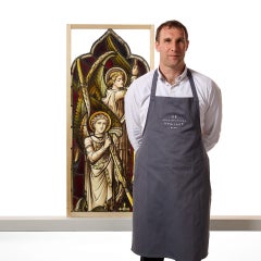 Antique Arched Stained Glass by Hardman & Co