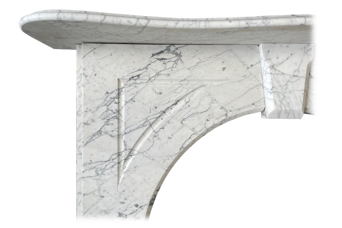 Antique Arched Victorian Carrara Marble Fireplace Surround 1