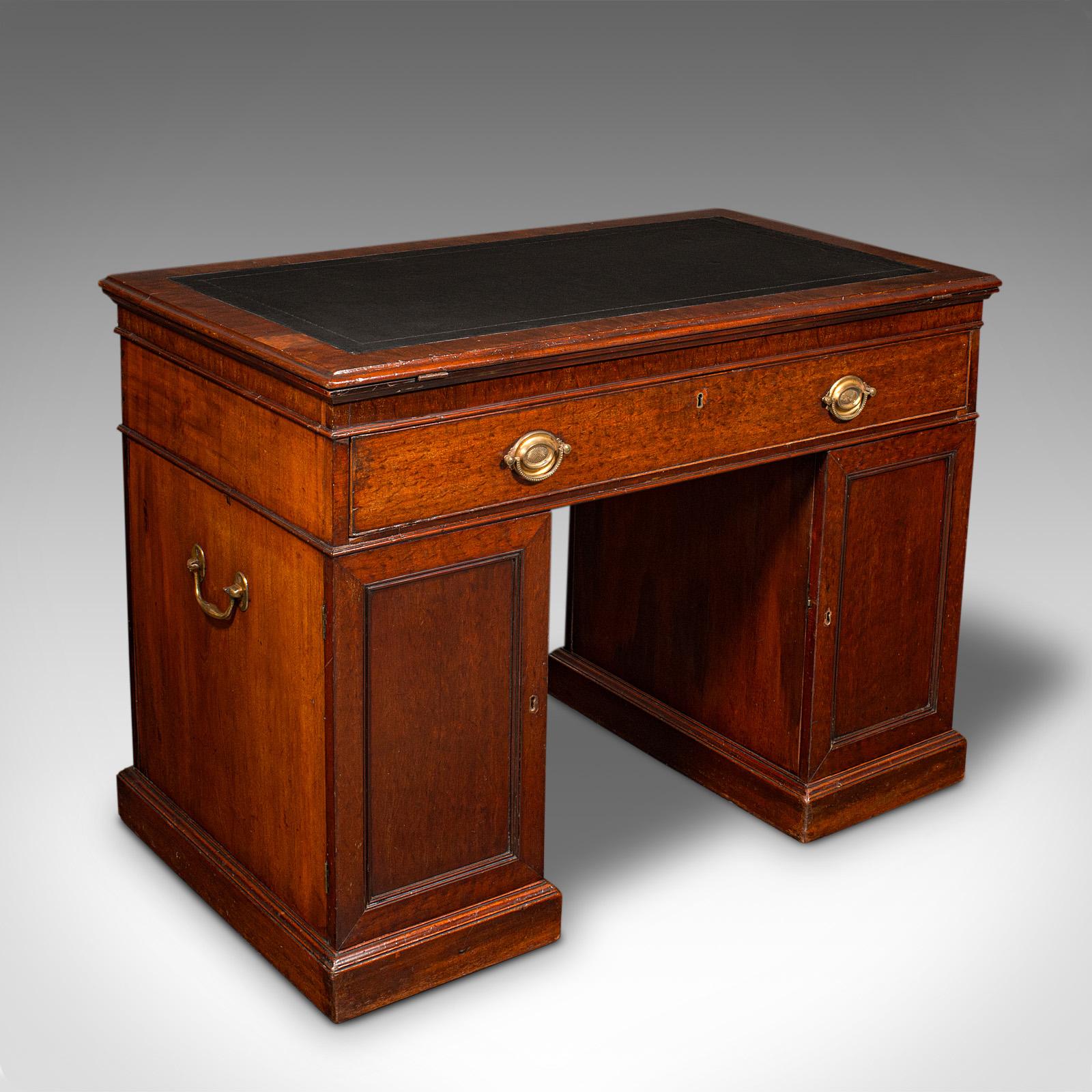 British Antique Architect's Desk, English, Adjustable, Draughtsman, Pedestal, Georgian For Sale