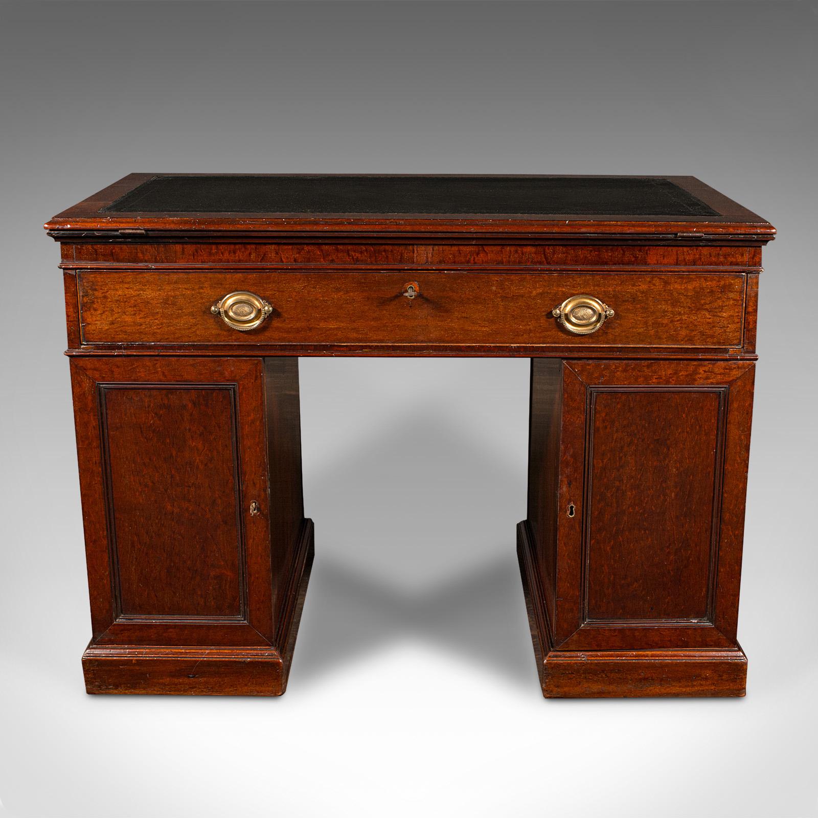 Antique Architect's Desk, English, Adjustable, Draughtsman, Pedestal, Georgian In Good Condition For Sale In Hele, Devon, GB