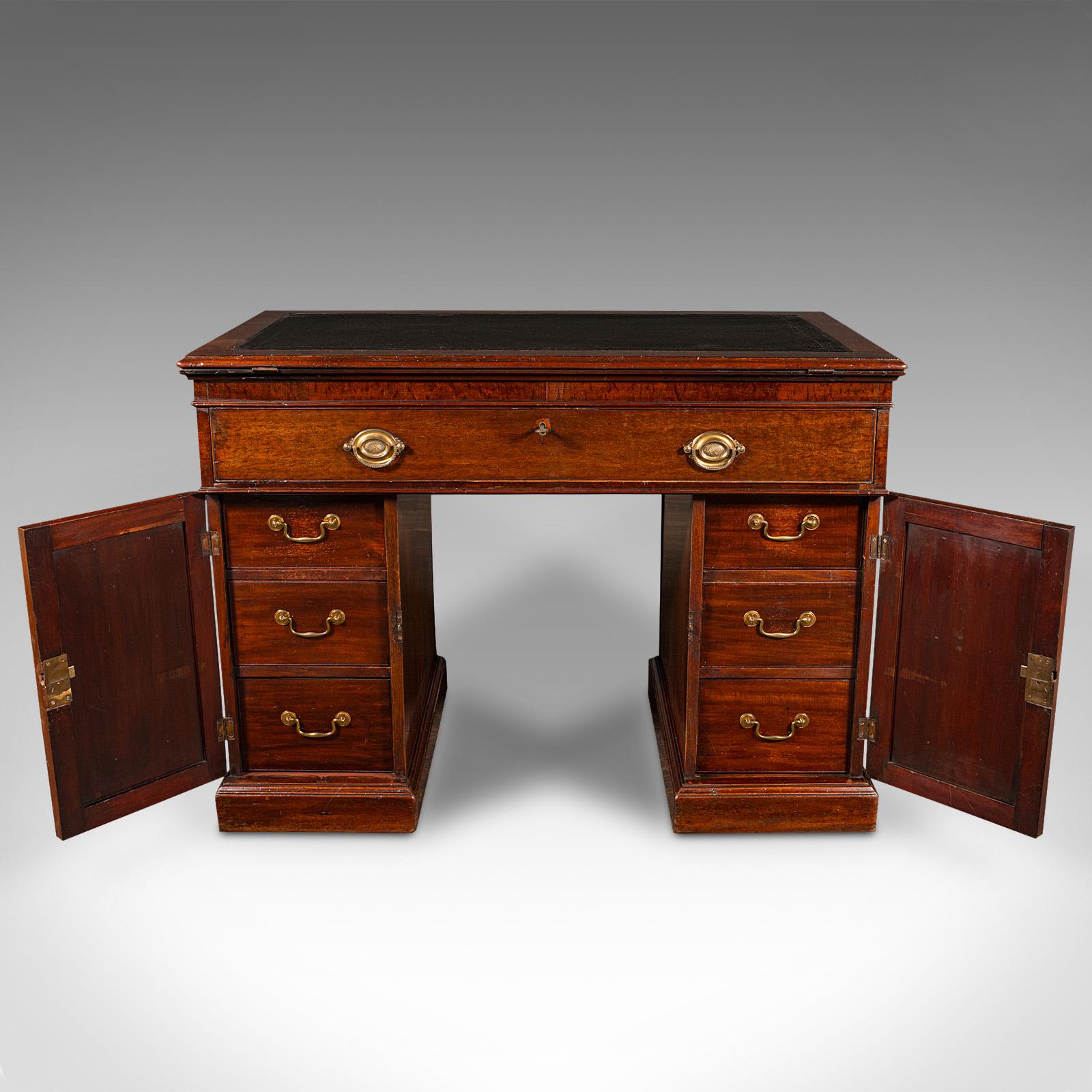 19th Century Antique Architect's Desk, English, Adjustable, Draughtsman, Pedestal, Georgian For Sale