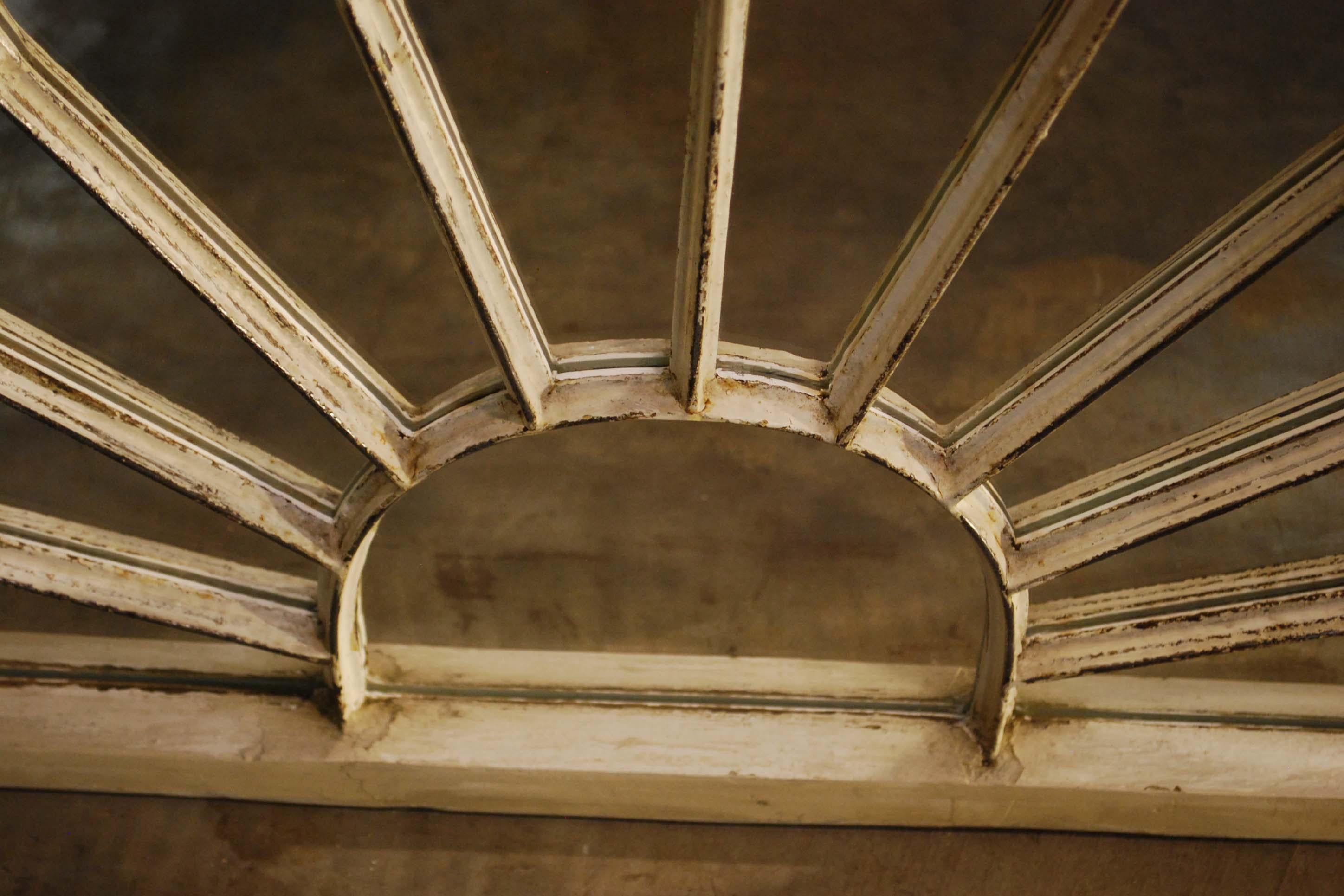 Antique Architectual Arched Top Window Fanlight Mirror Conversion For