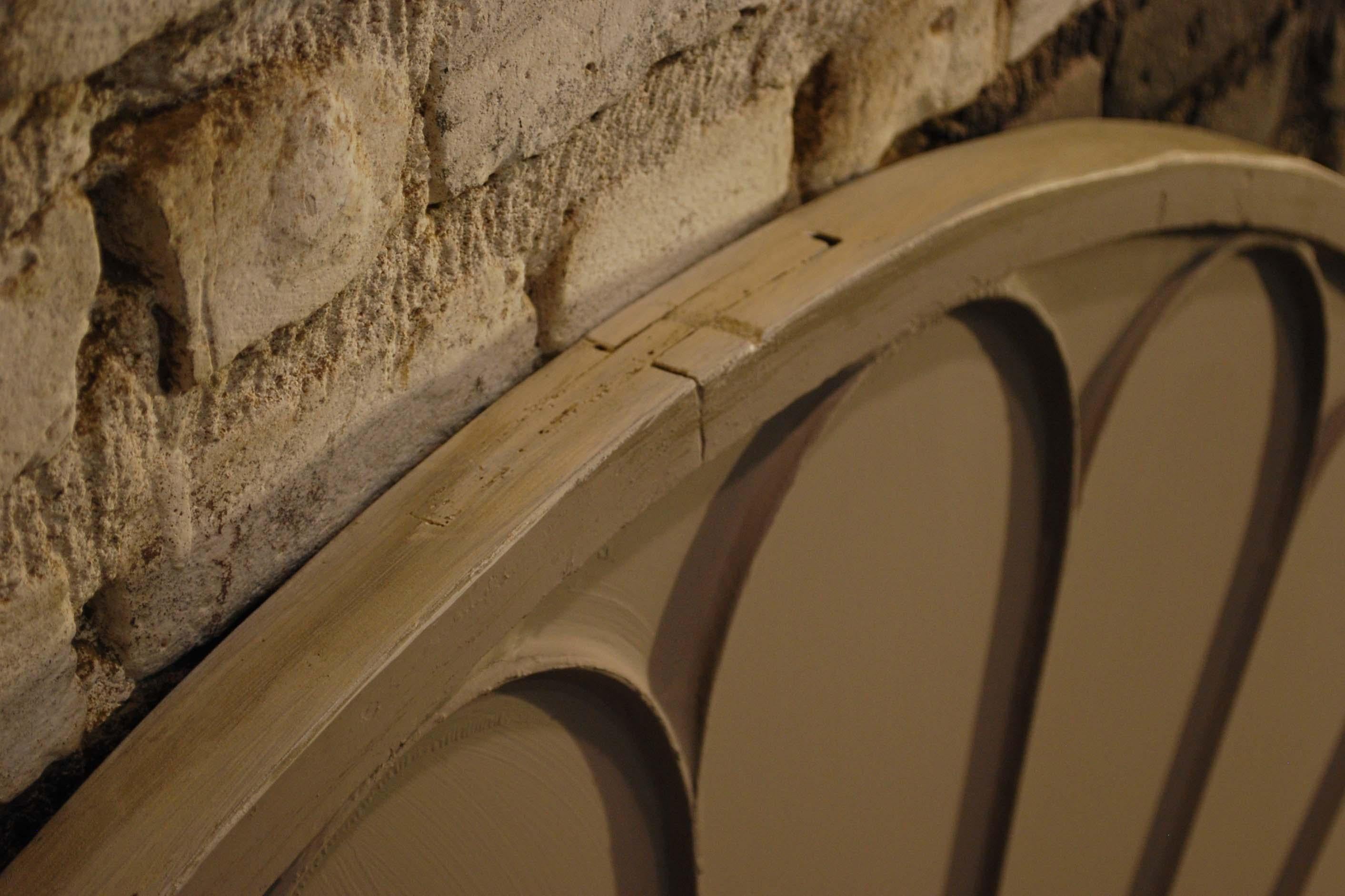 Antique Architectual Arched Top Window Fanlight Mirror Conversion For