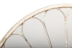 Antique Architectual white painted Steel Arched Top Window Fanlight Mirror