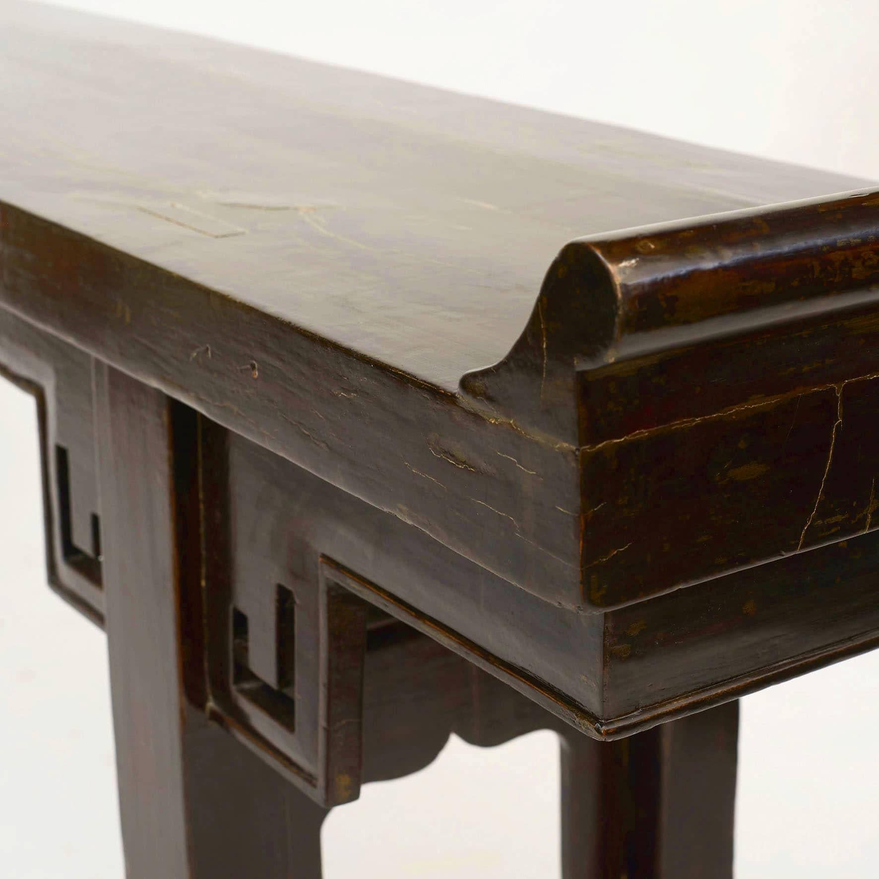 Lacquered Antique Architectural / Alter Console Table, c 1800