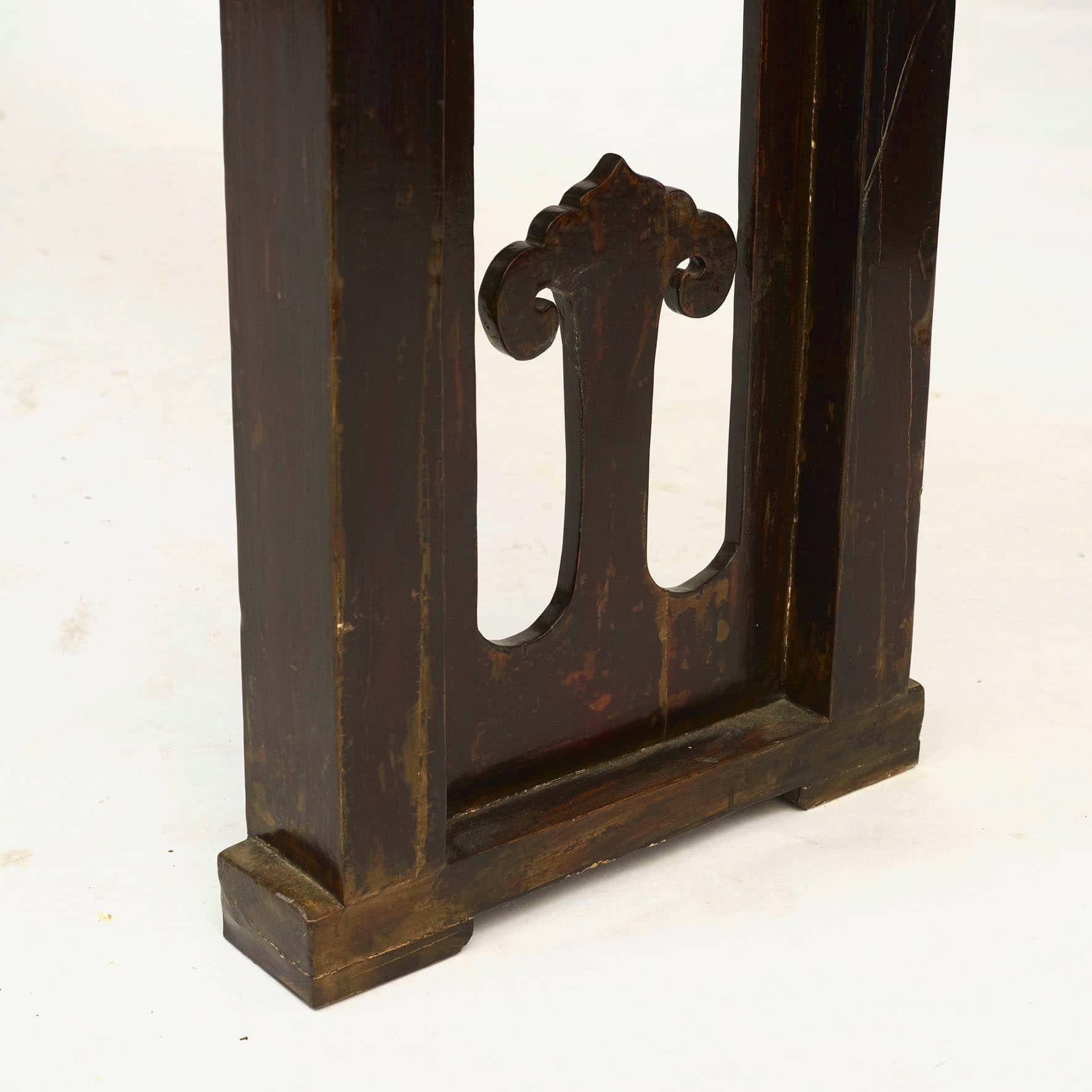 Walnut Antique Architectural / Alter Console Table, c 1800
