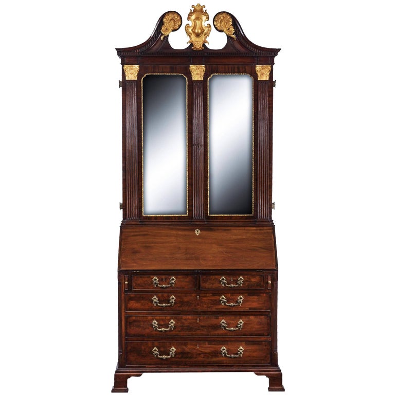 Bliss Family Blockfront Desk For At 1stdibs Antique Chippendale Style Gany Secretary Desk Cabinet