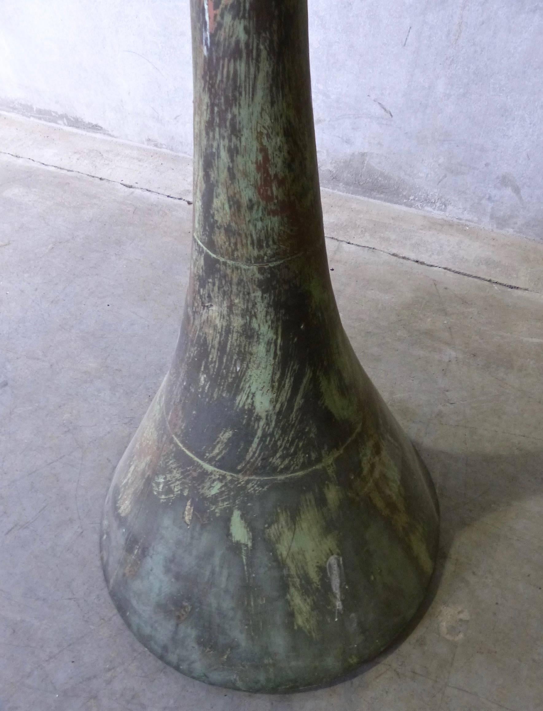 Classic simplicity in a six-foot high, cone-shaped copper roof finial, spire. Original condition with verdigris patina.
Could be adapted for a variety of uses.
Found in the 1970s in Montreal.